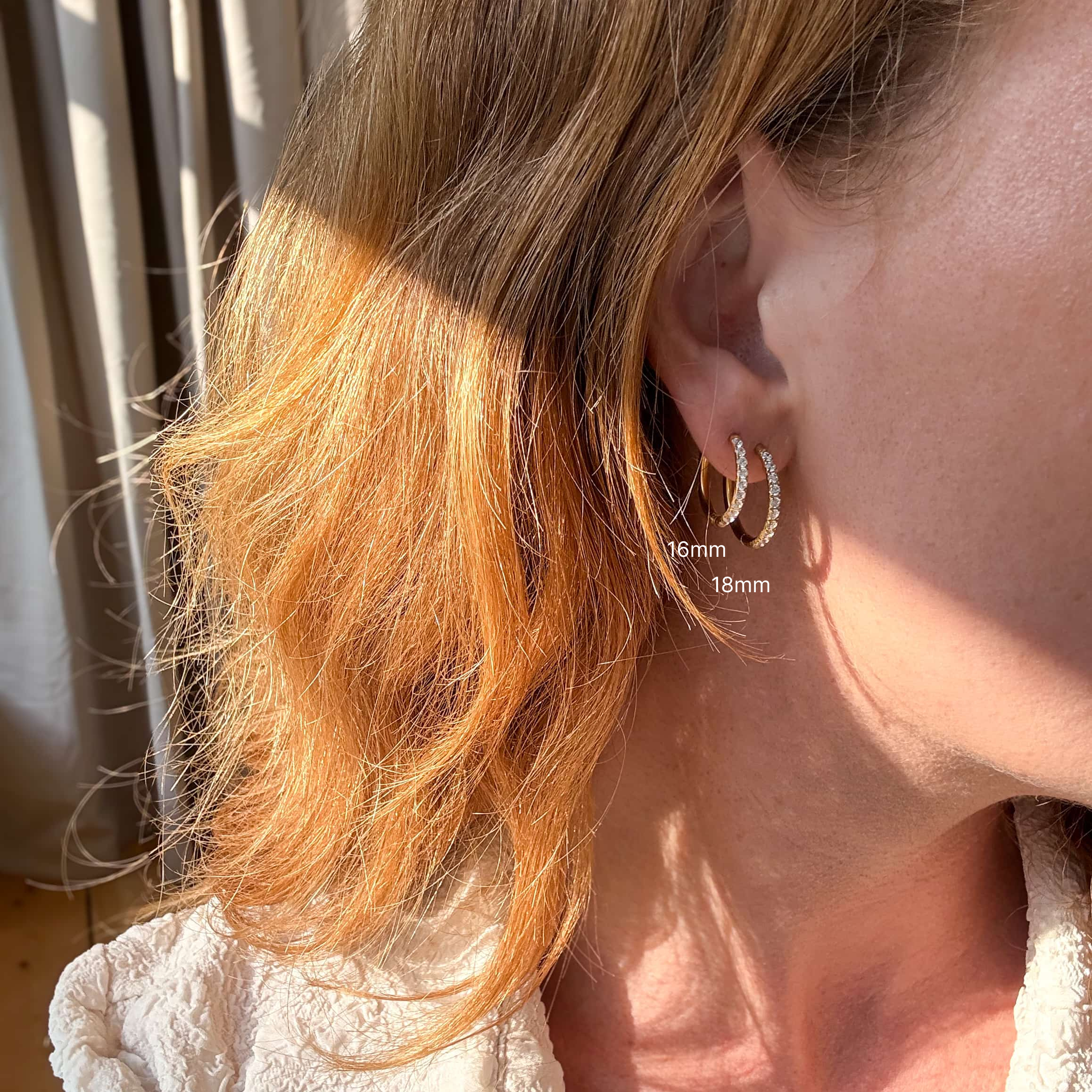 Kristal Oorbellen 18K Goudgeplateerd 16mm