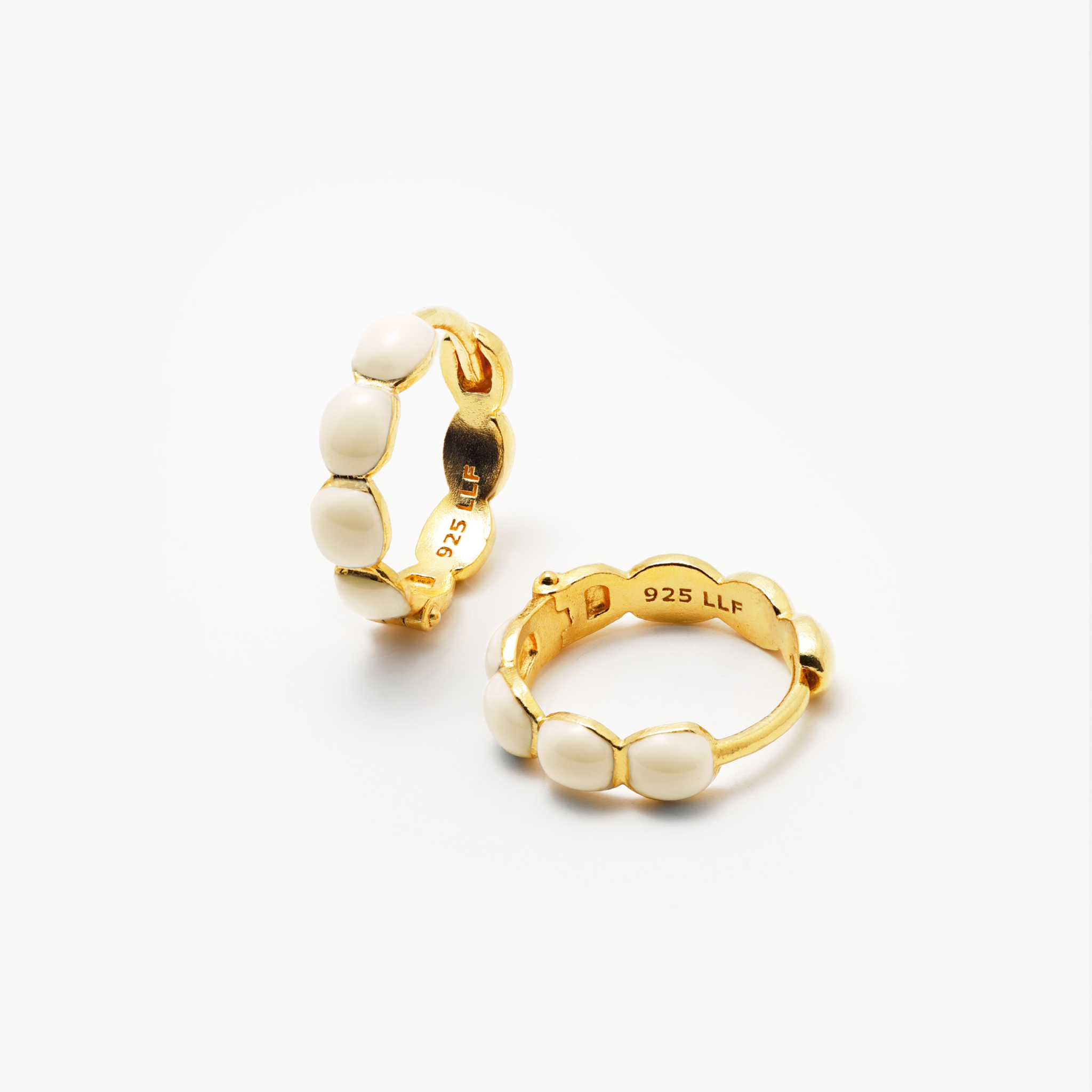 Bubbel Hoep Crème 24mm Verguld