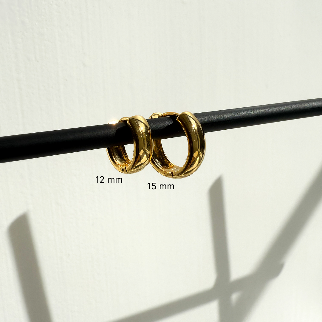 Chunky Hoops 12 mm Goudgeplateerd