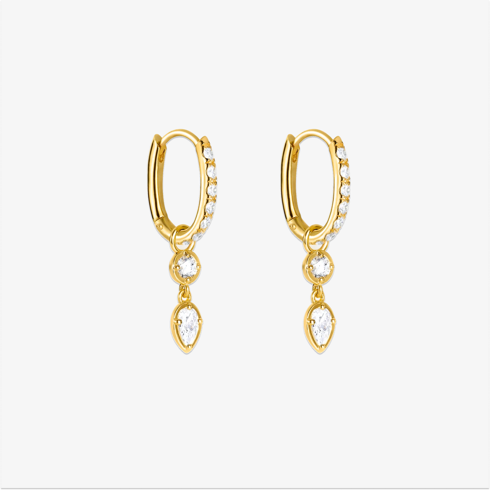 Essential Kristal Hoep en Mirror Drop Goudgekleurd Dubbel