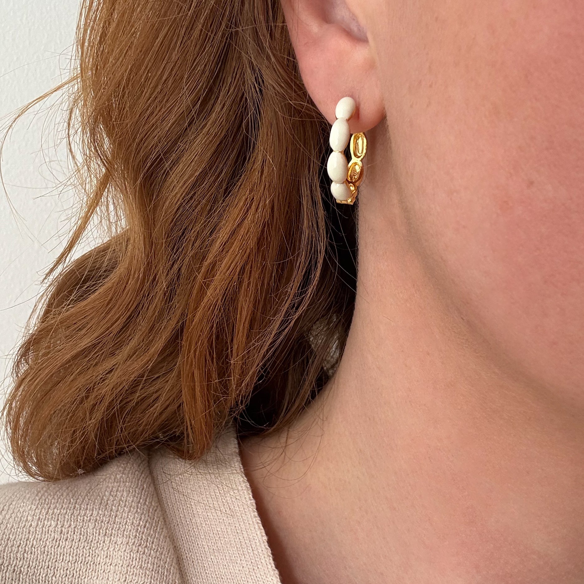 Bubbel Hoep Crème 24mm Verguld
