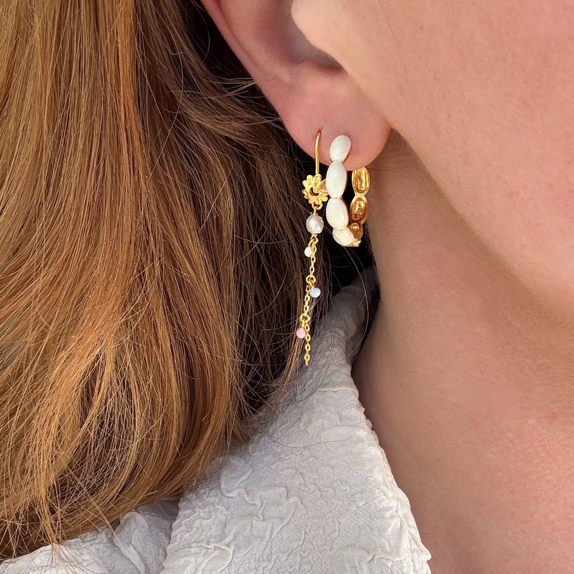 Bubbel Hoep Crème 24mm Verguld