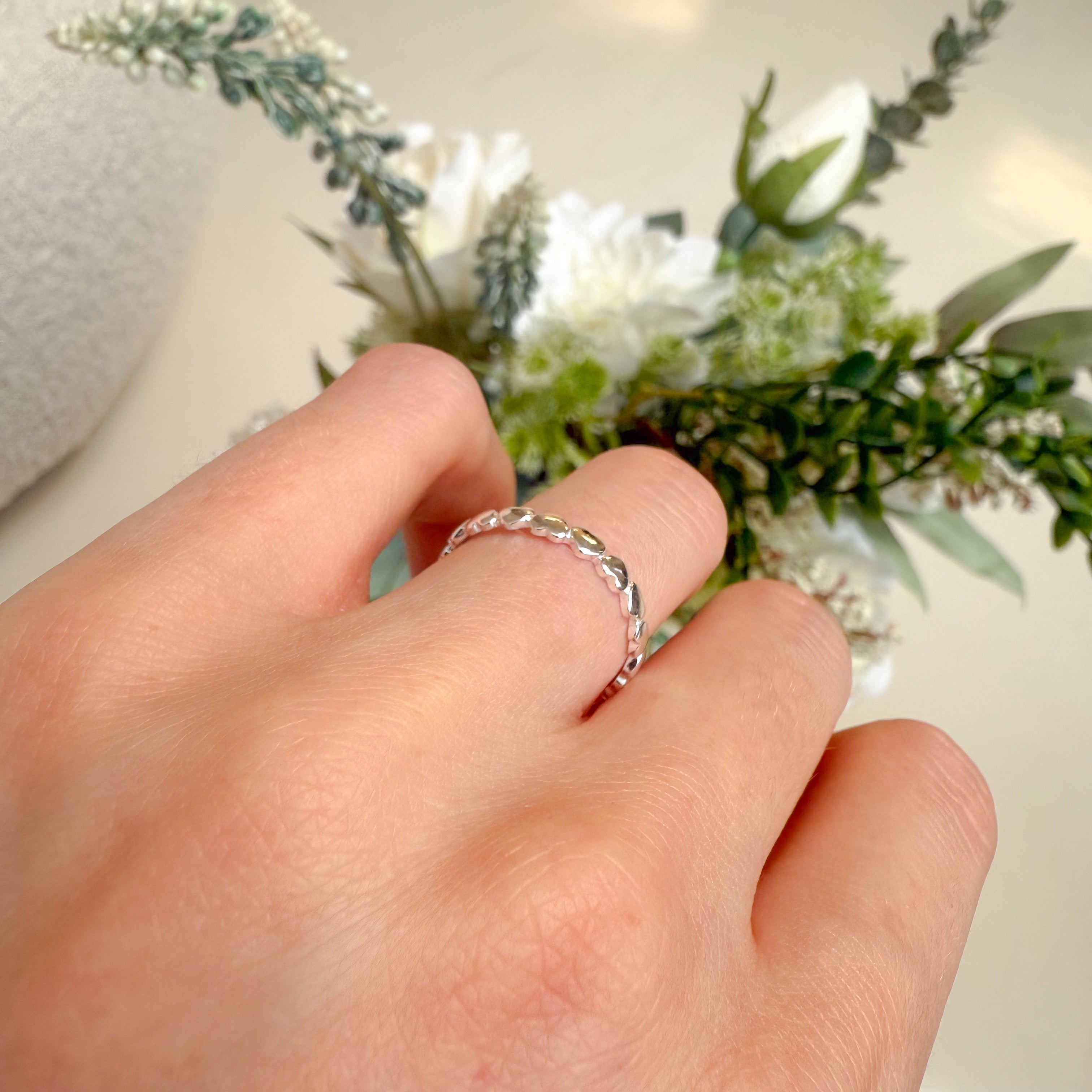 Hart Streep Dot Zilver Set