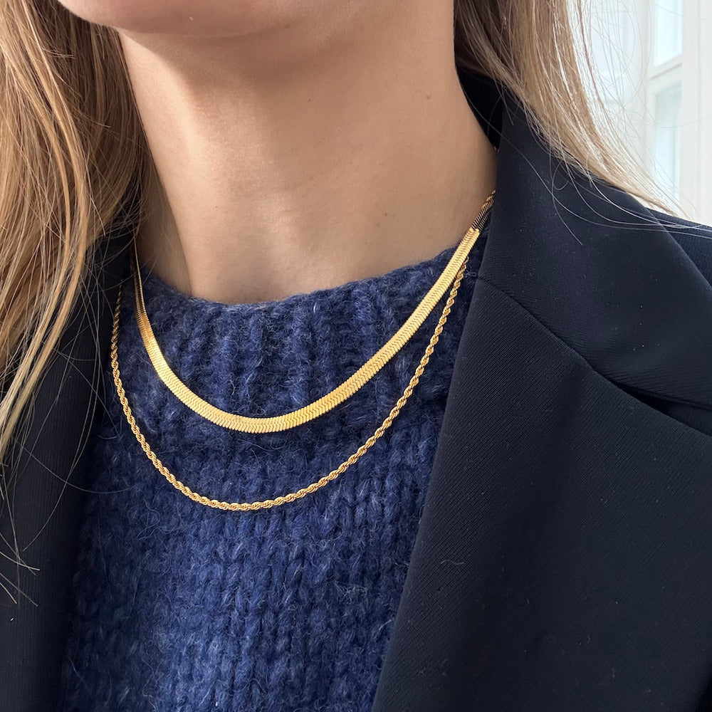 Rope Double Halsketting Verguld