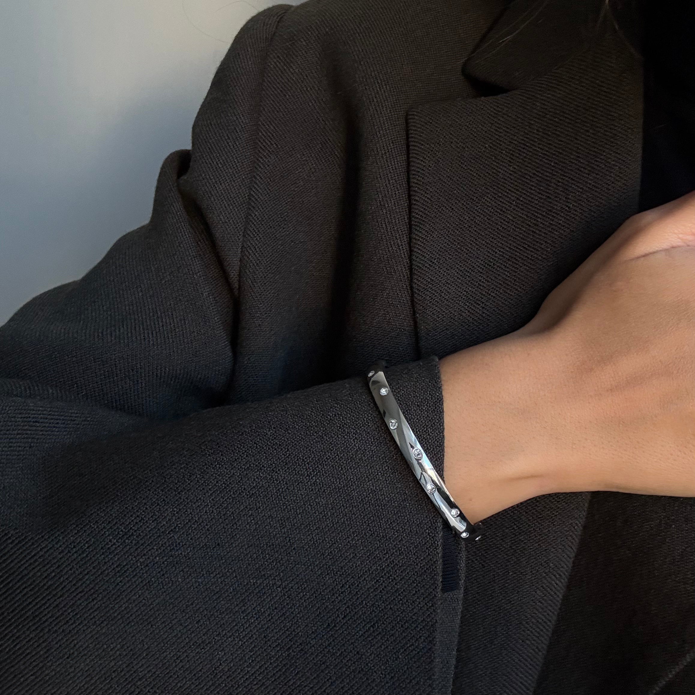 Flow Krystal Dot Armband Zilver Verguld