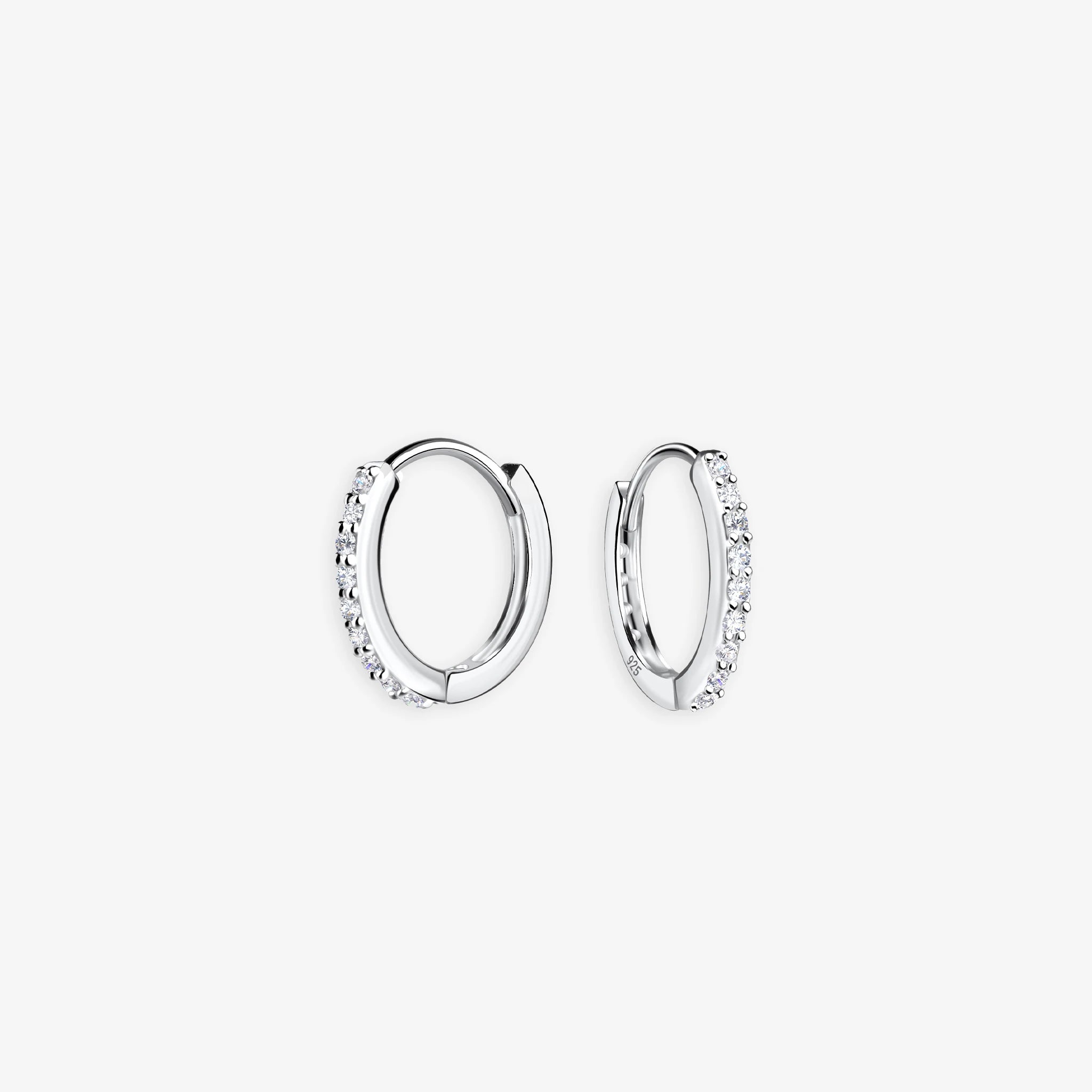 Krystal Creoler 14 mm Øreringe Sølv