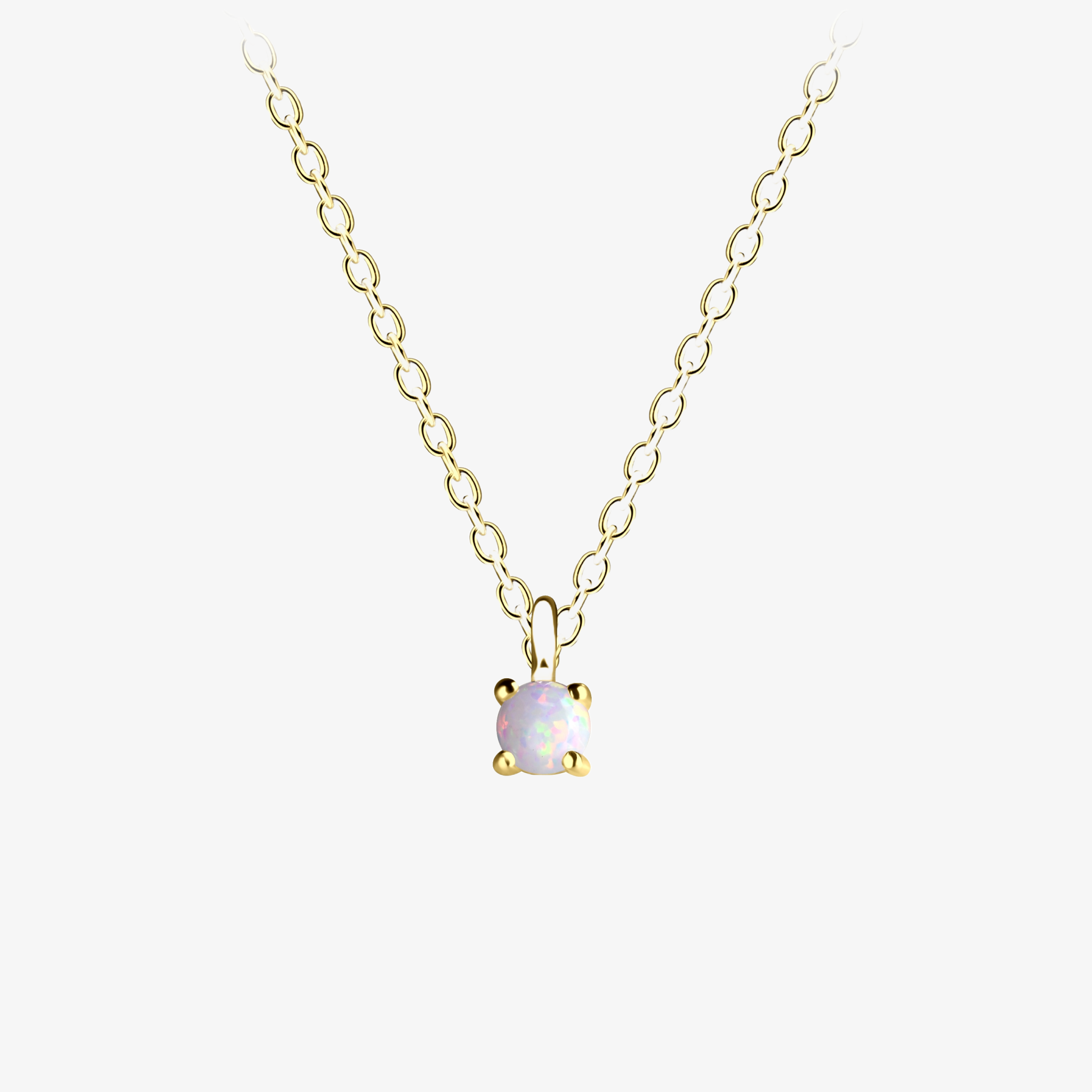 Opal Rond Ketting