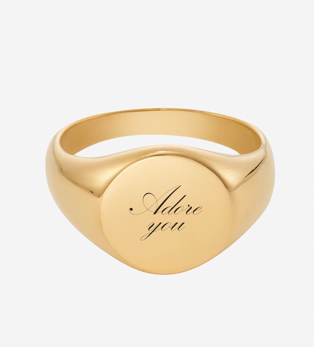 Kleur Dot + Gravure Chunky Ring Set