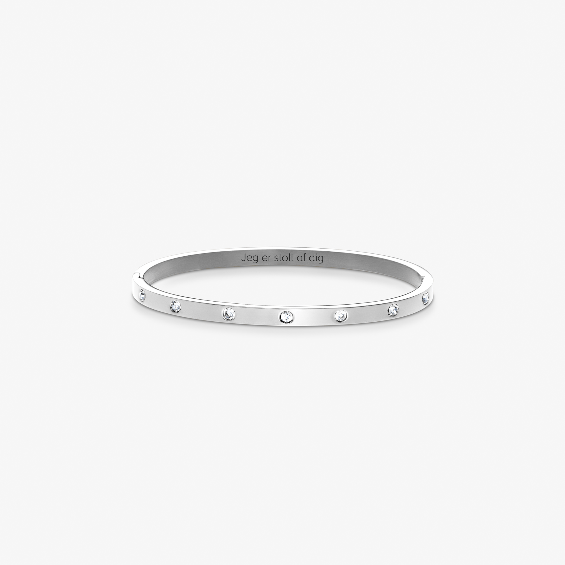 Classic Kristal Dot Armband Zilvergekleurd m. gravure