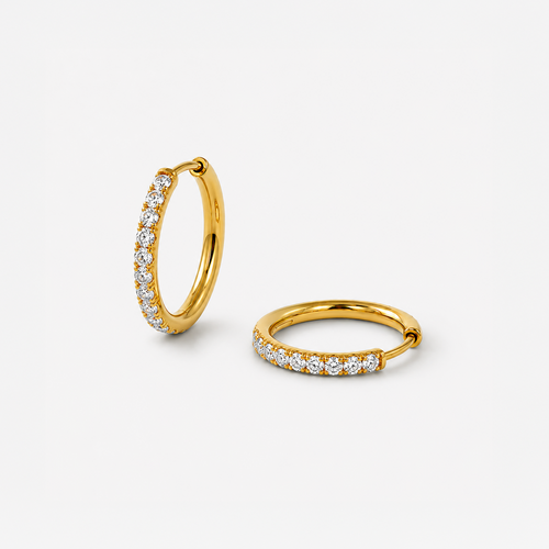 Kristallen Oorbellen 18K Goudgeplateerd 12mm