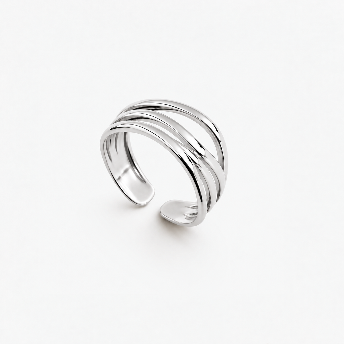 Flow Ring SΓΈlvfarvet β justerbar ring