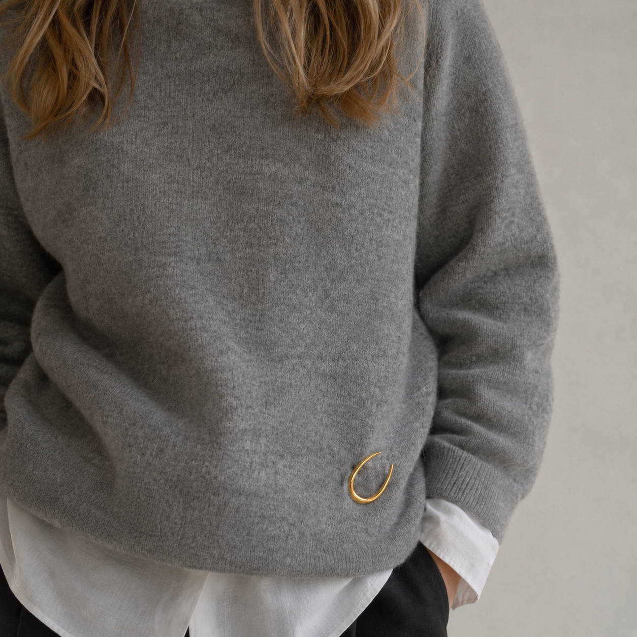 Maan Broche Goudgeplateerd