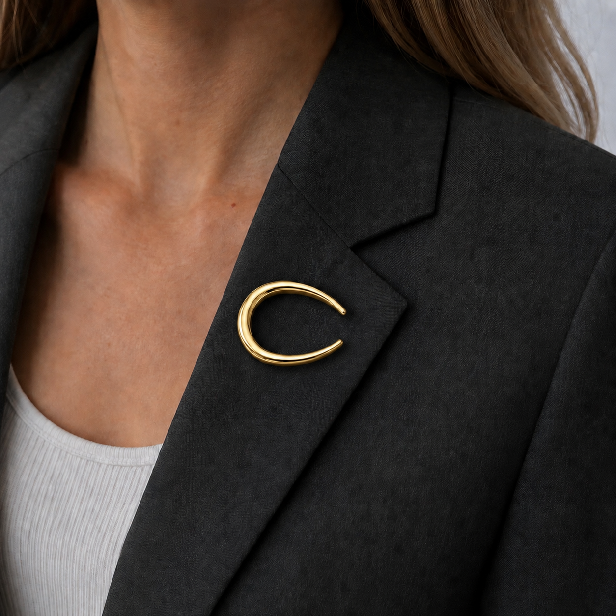 Maan Broche Goudgeplateerd