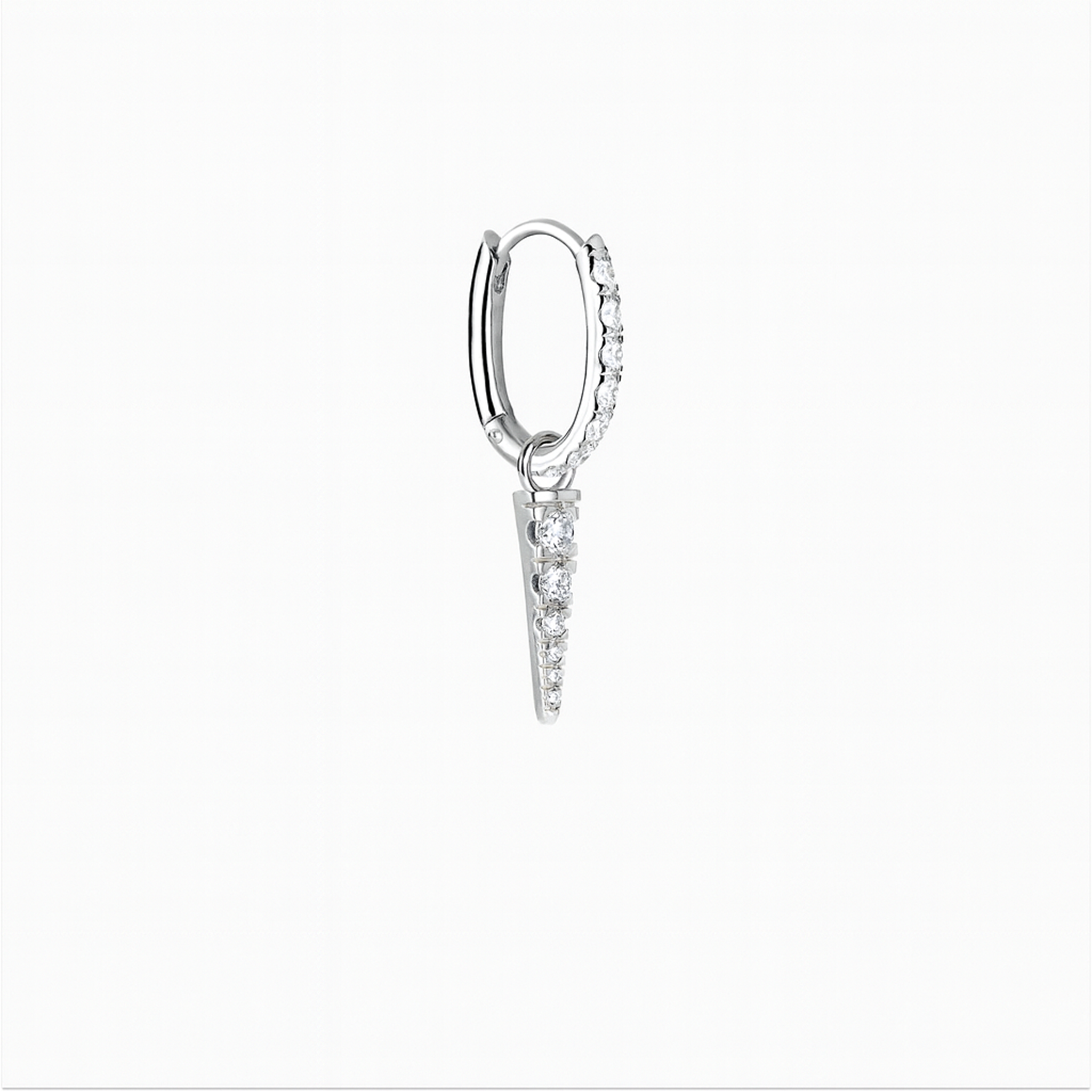 Essential Kristal Hoep en Edge Kristal Drop Zilvergekleurd