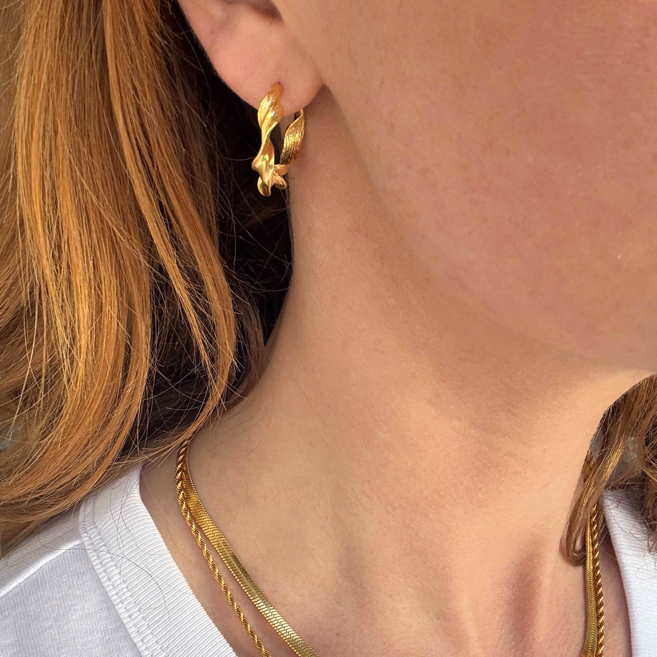 Chunky Gedraaide Hoop Verguld