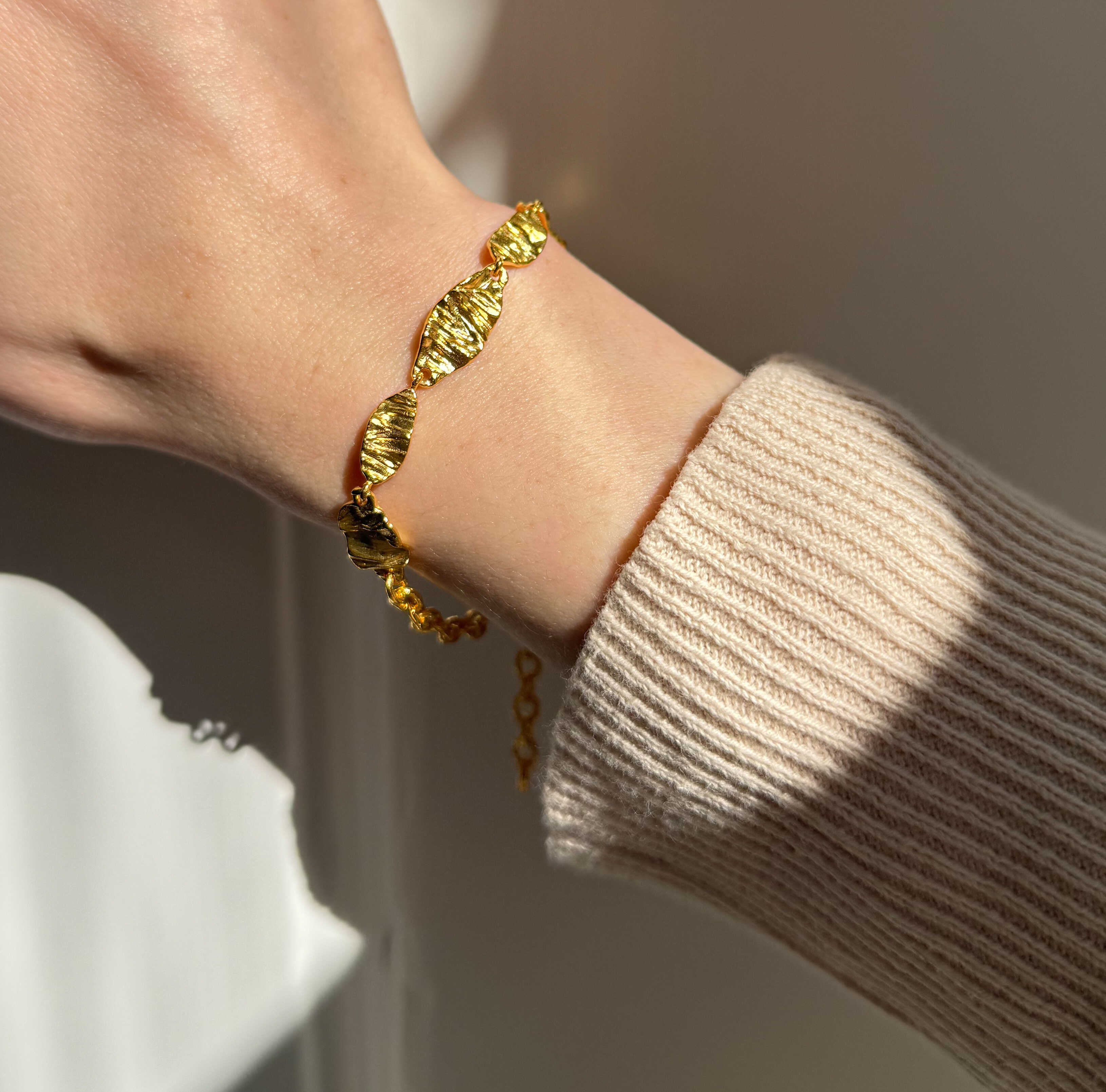 Chunky Gesmelt Armband Verguld