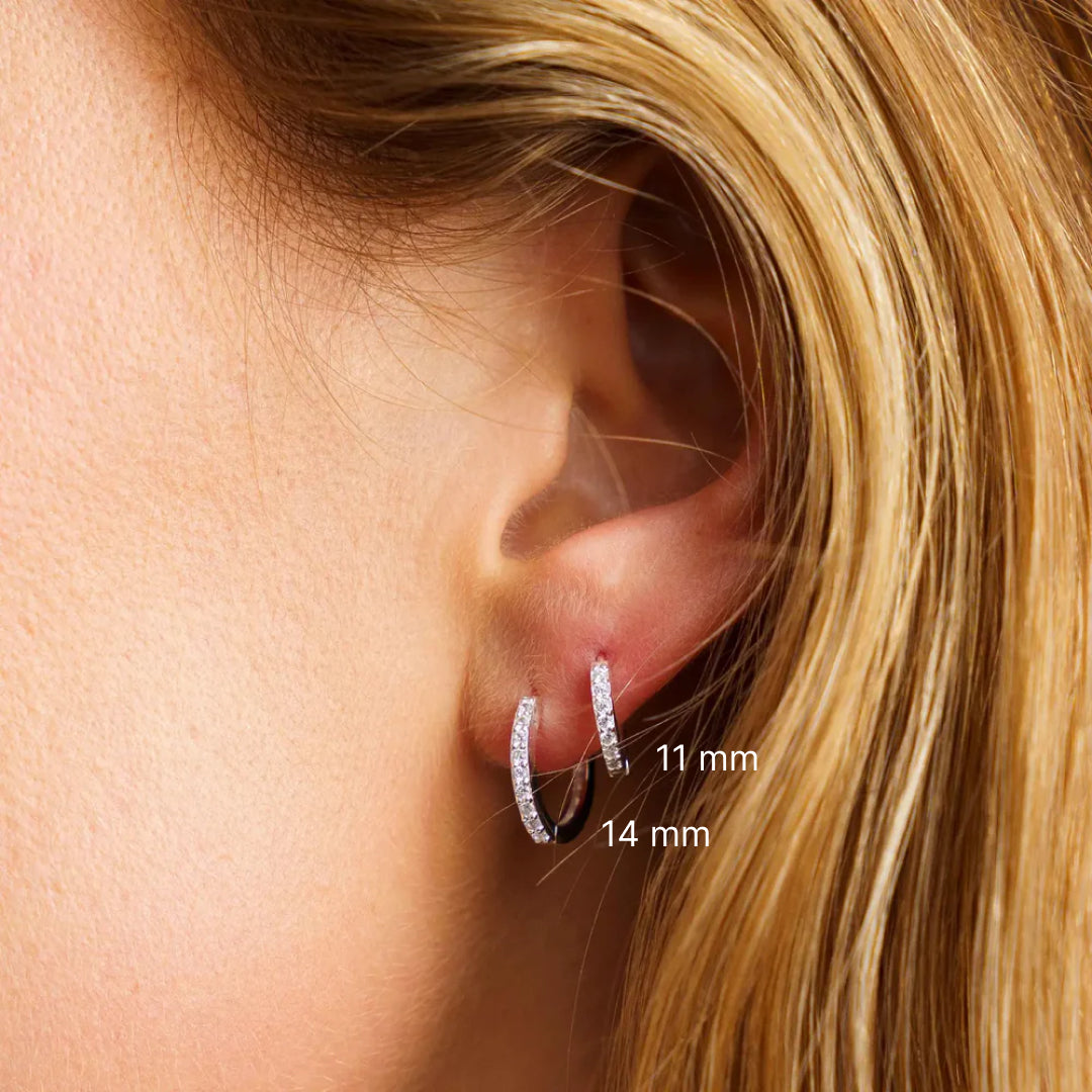 Kristal Parels Hoop Zilver Set