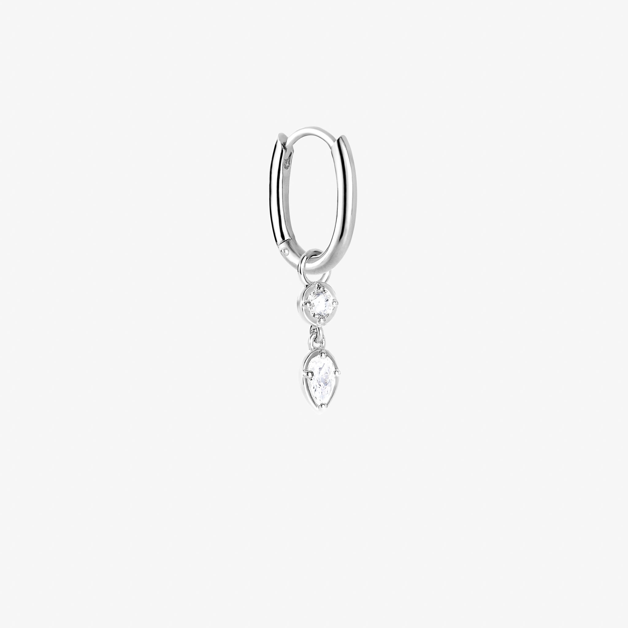 Essentials Hoop en Mirror Drop Zilverkleurig