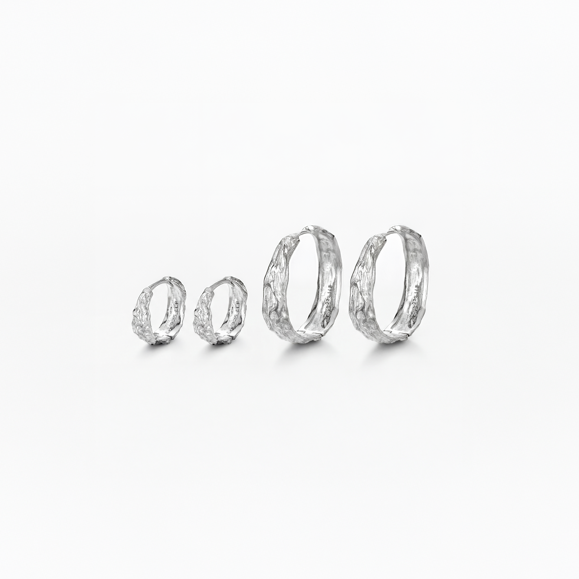Gesmolten zilver dubbel set 12-33mm