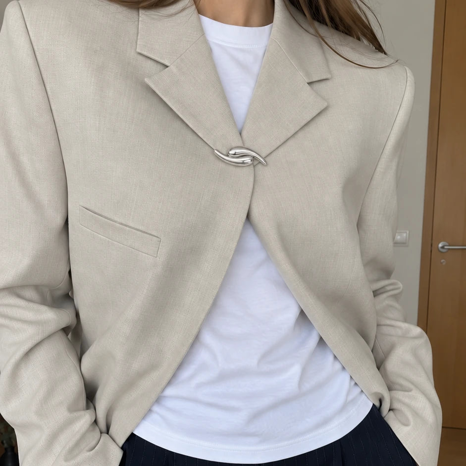 Mercury Broche Verzilverd — Sluit je blazer