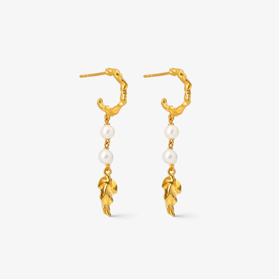 Dangle Perle Øreringe i guld