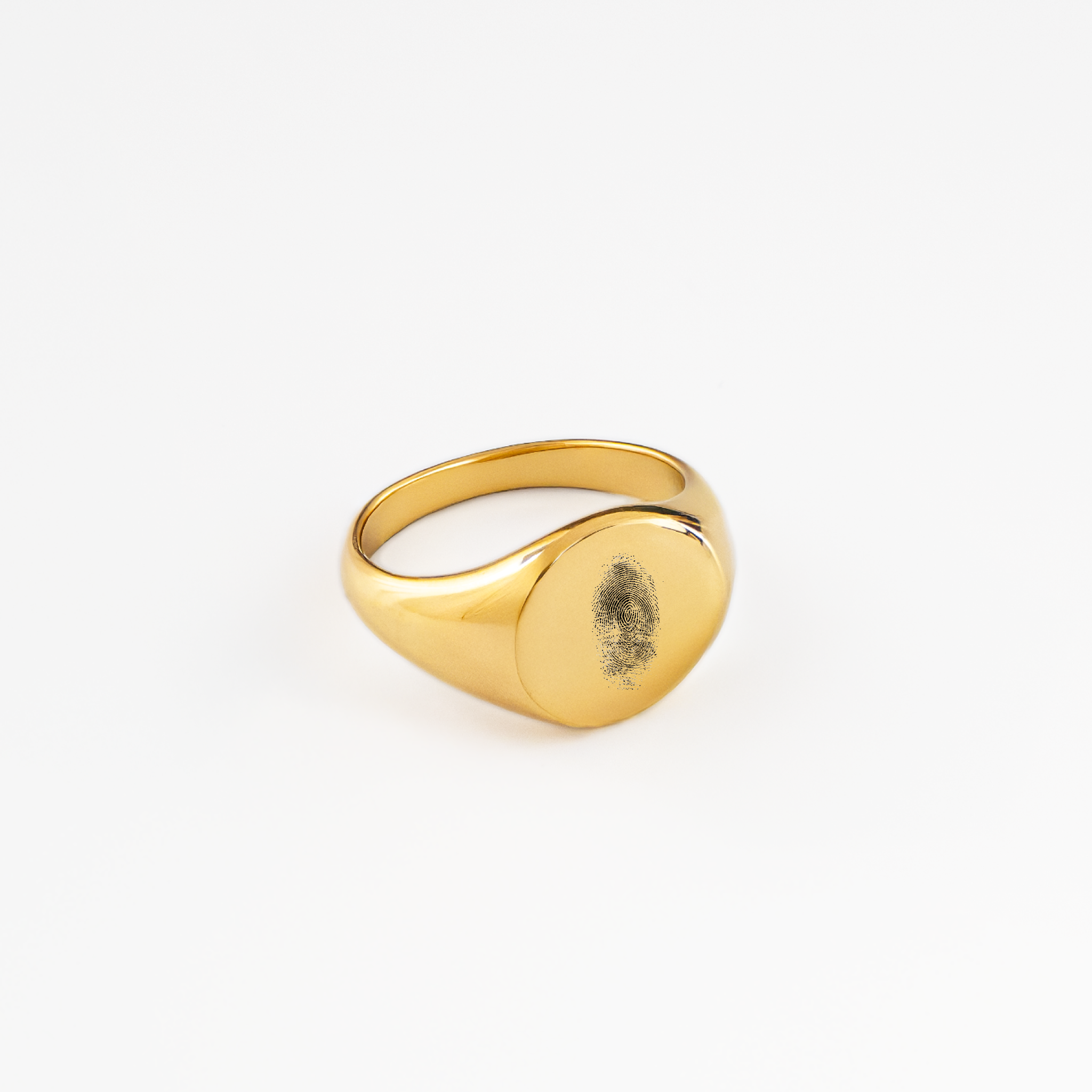 Gegraveerd Vingerafdruk en Naam Classic Ring