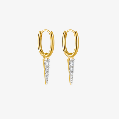 Essential Hoop og Edge Krystal Drop Guldbelagt Double