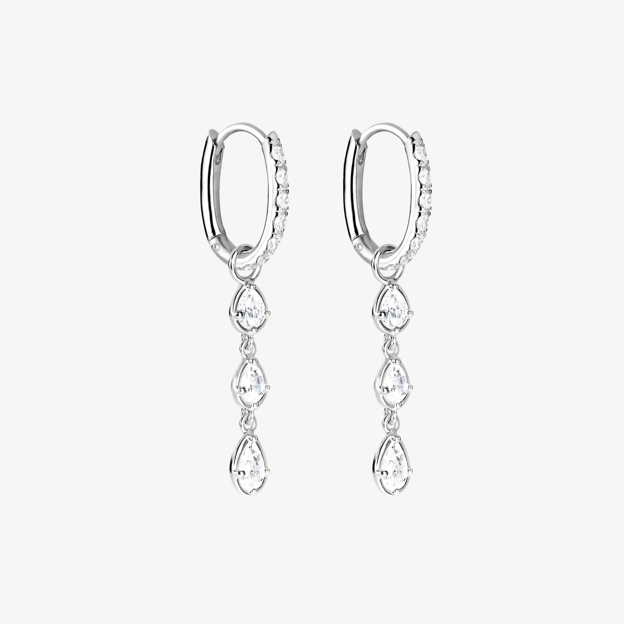 Essential Kristal Hoep en Flow Drop Zilvergekleurd Dubbel