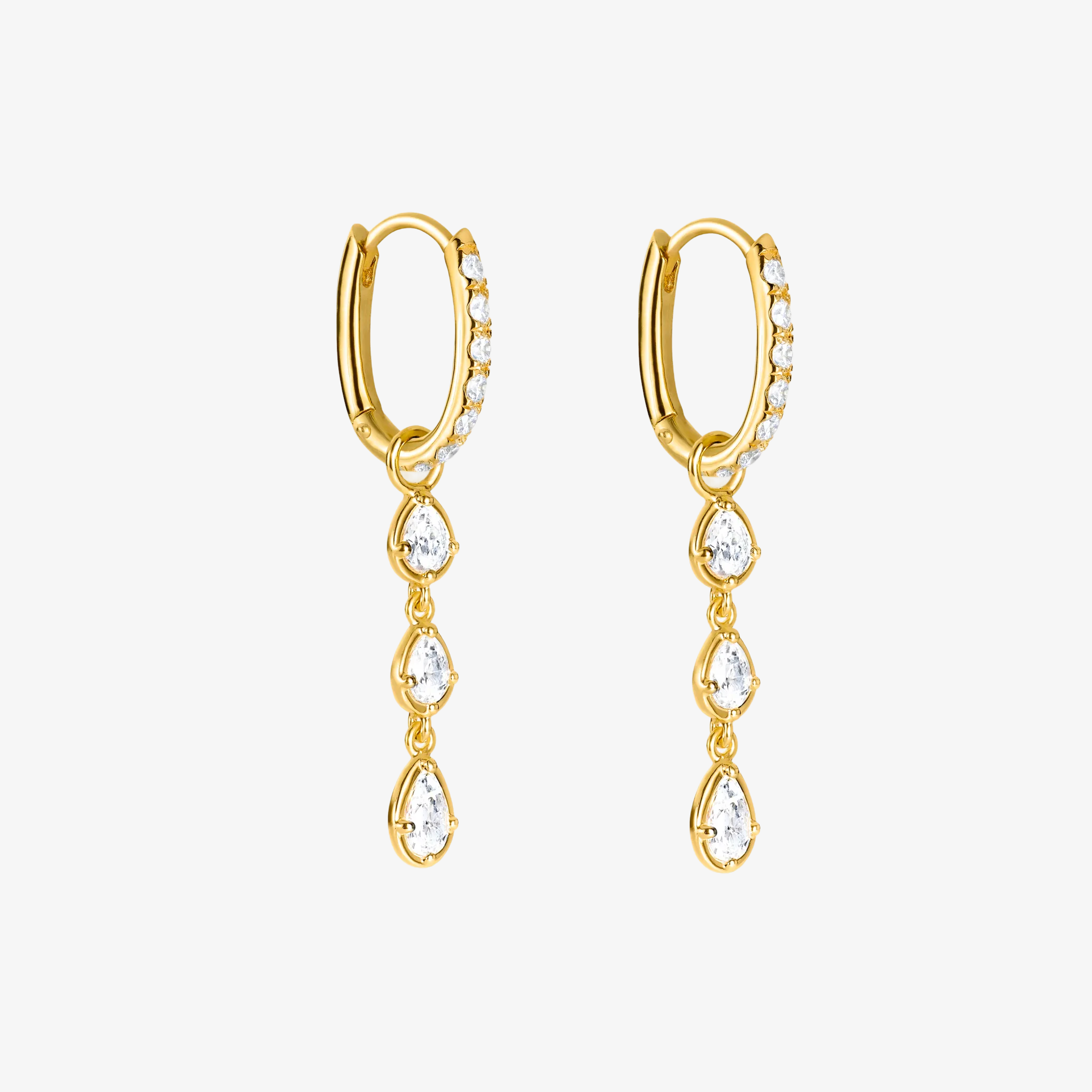 Essential Kristal Hoep en Flow Drop Goudgekleurd Dubbel