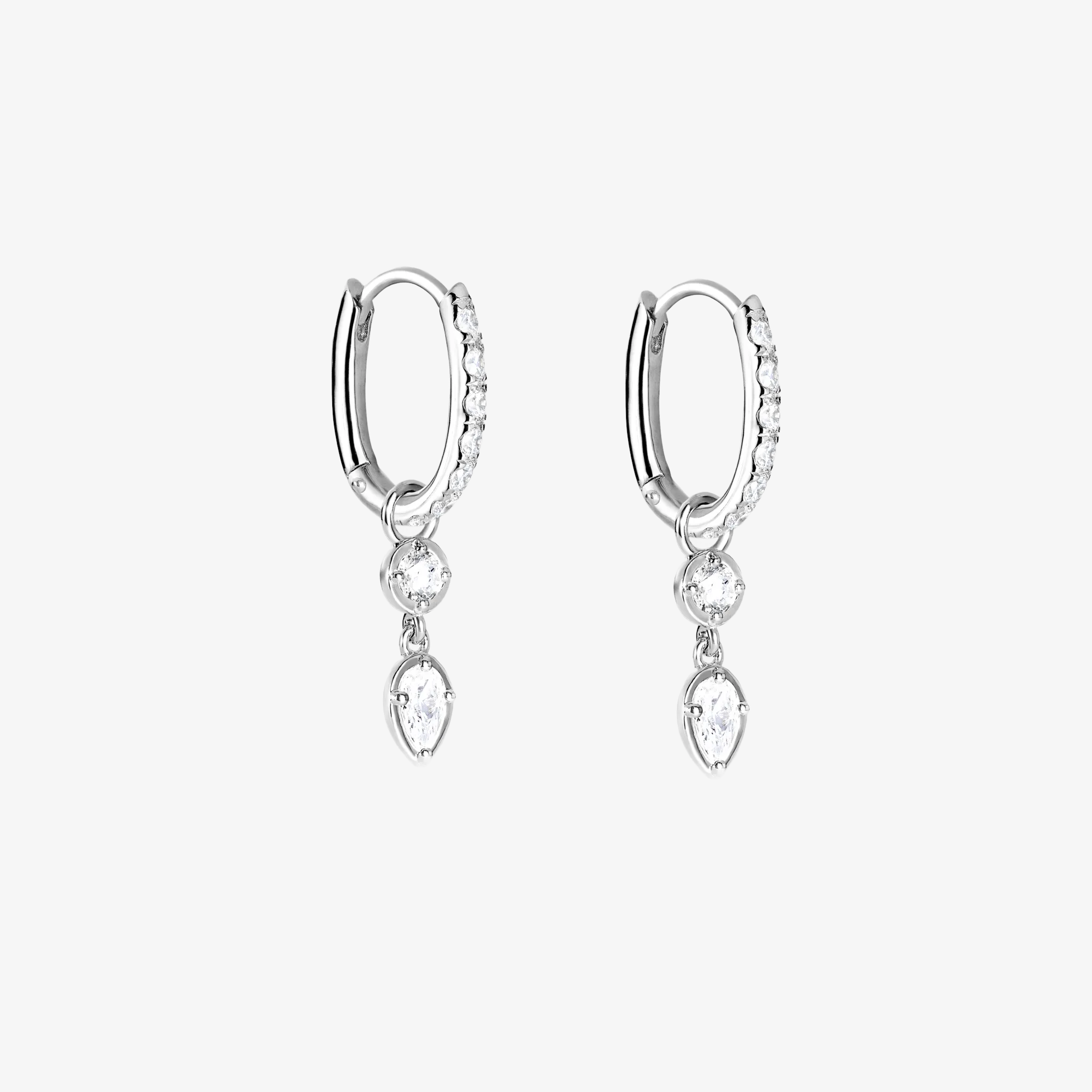 Essential Kristal Hoep en Mirror Drop Zilvergekleurd Dubbel