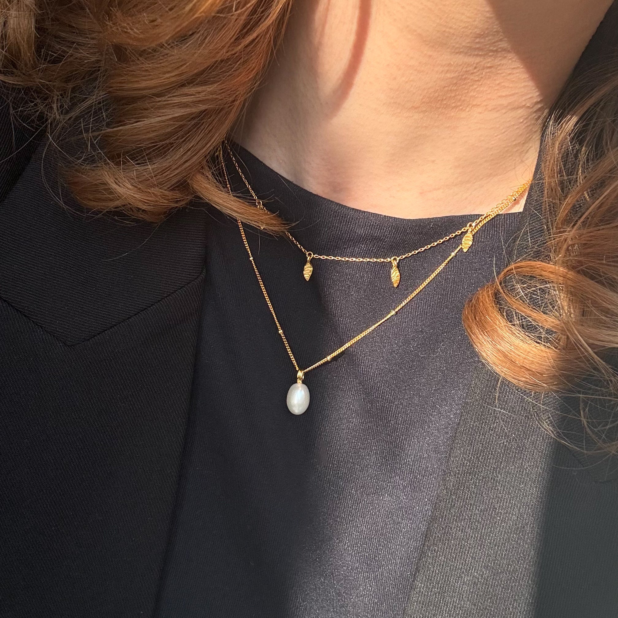 Pareldrop Ketting Verguld