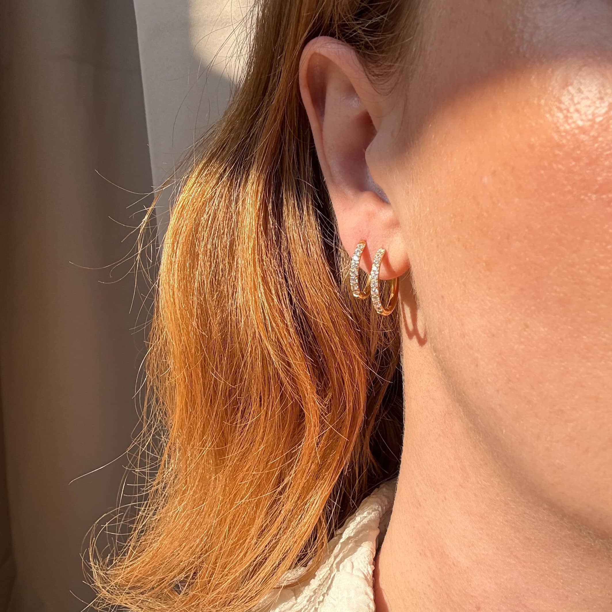 Kristal Oorbellen 18K Goudgeplateerd 12mm
