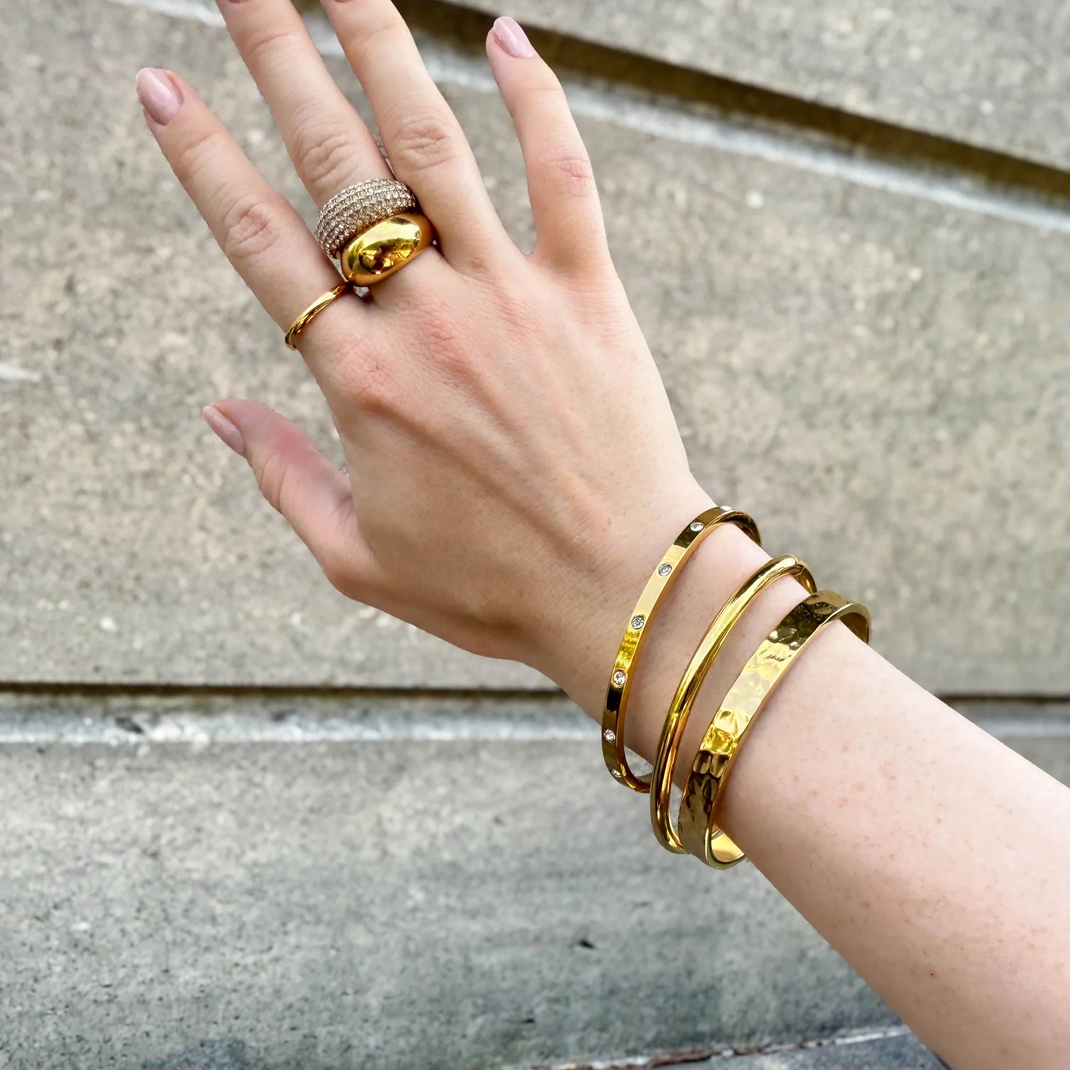 Kristal Ronde Bangle Set