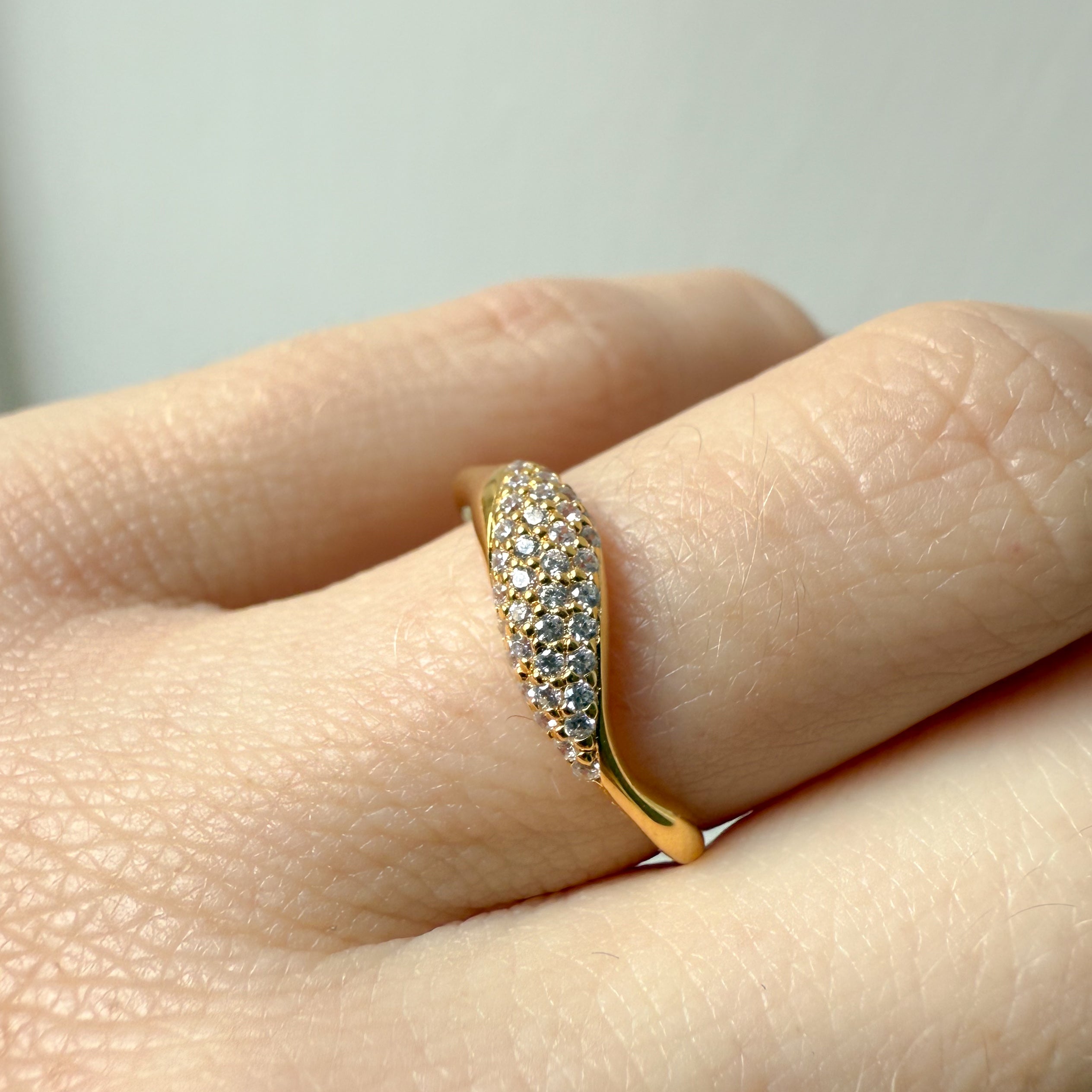 Golf Kristal Ring Verguld