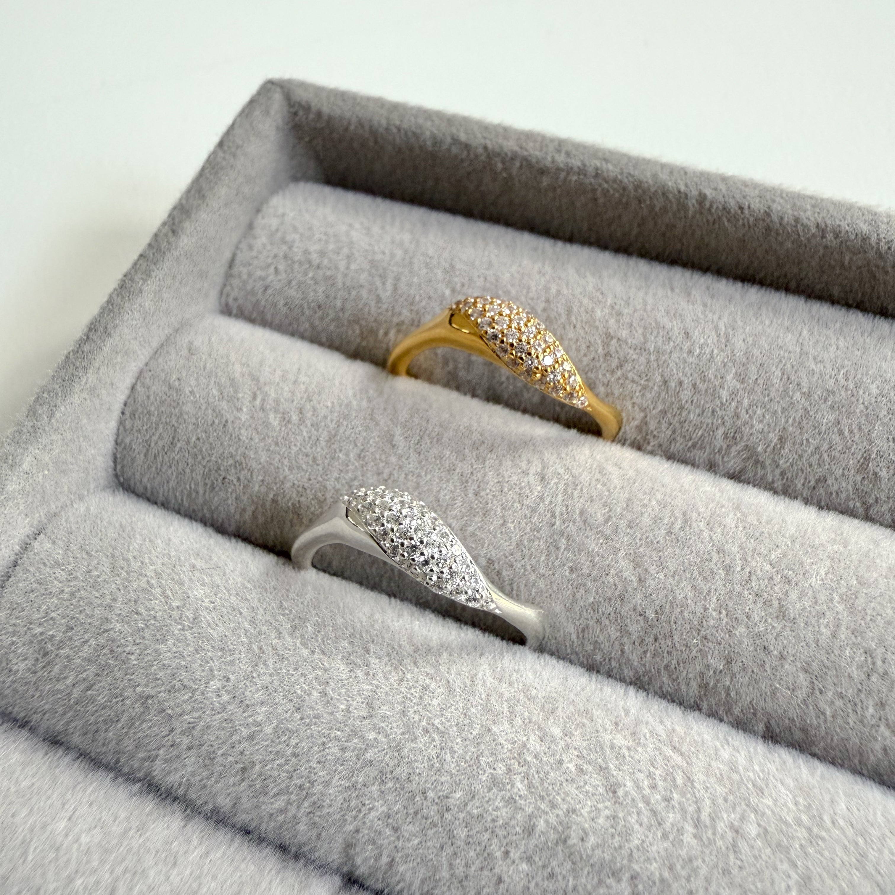 Golf Kristal Ring Verguld