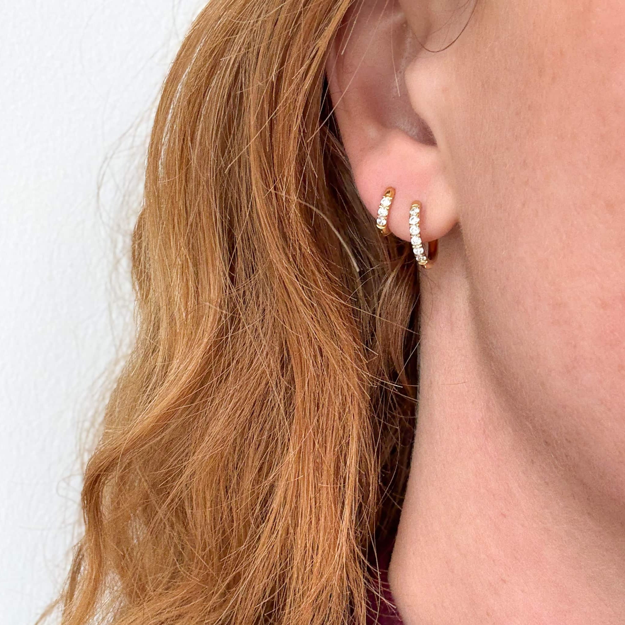 Kristal Oorbellen 18K Goudgeplateerd 6mm
