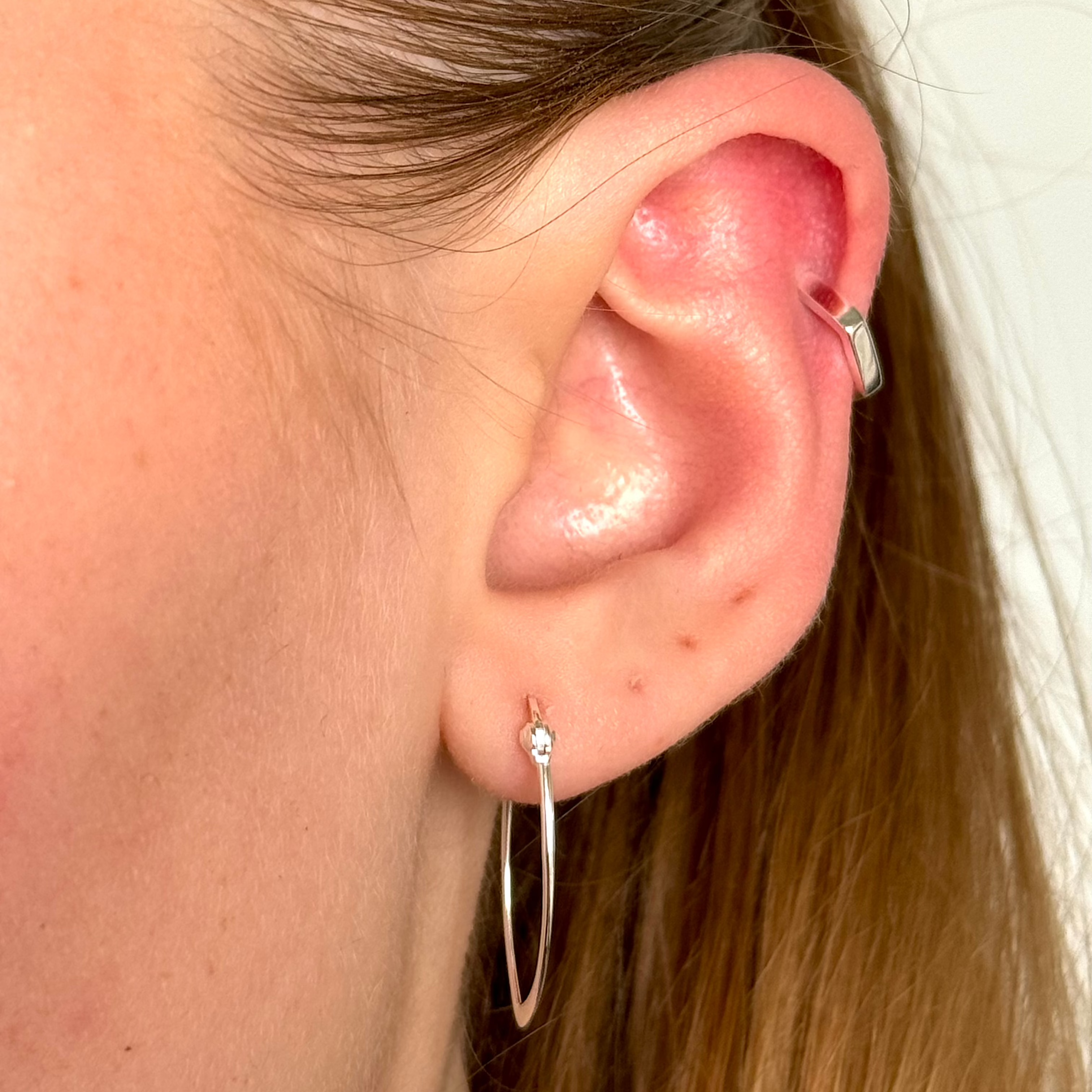 Hexagon Hoop Zilver