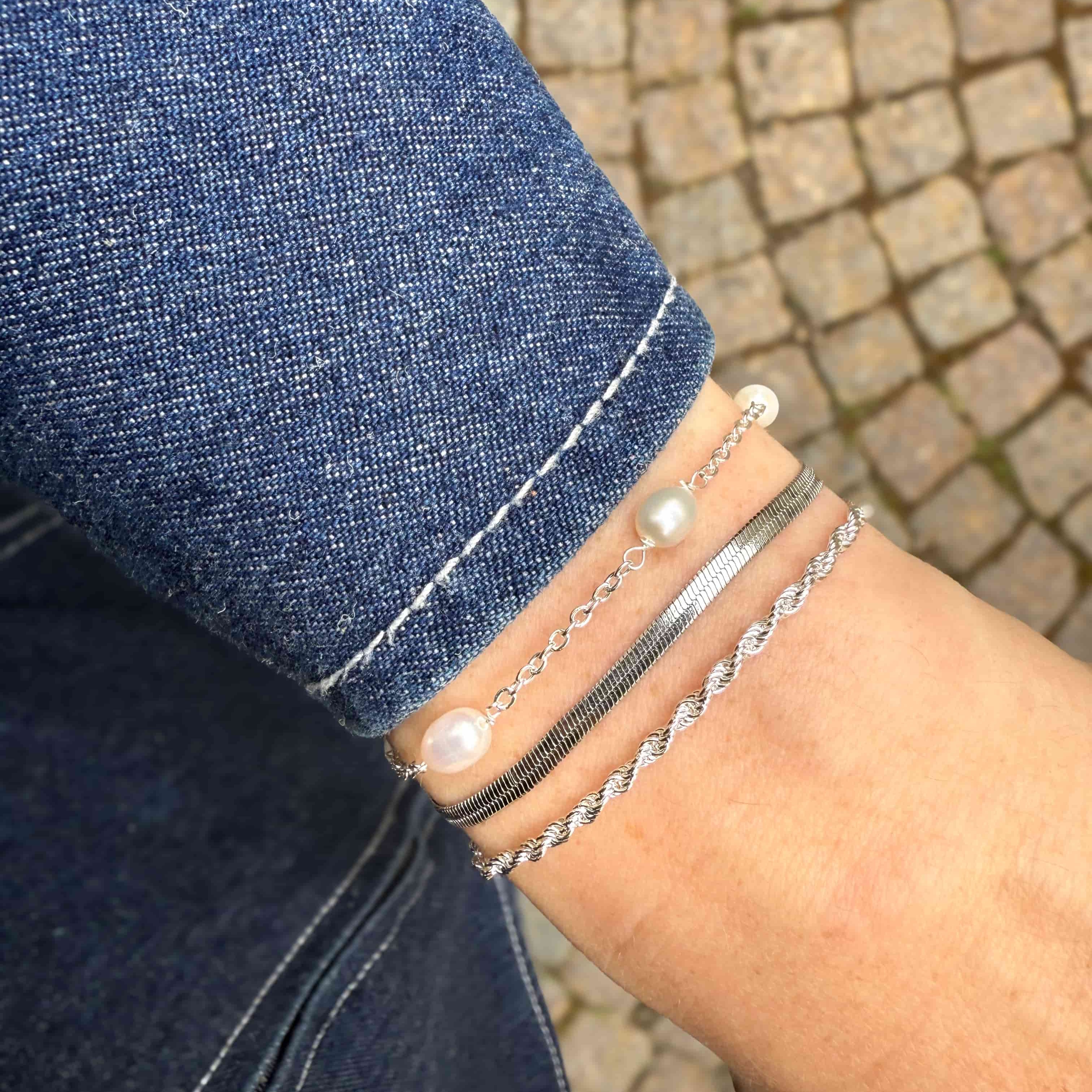 Vlak Slang Armband 2mm Zilvergeplateerd