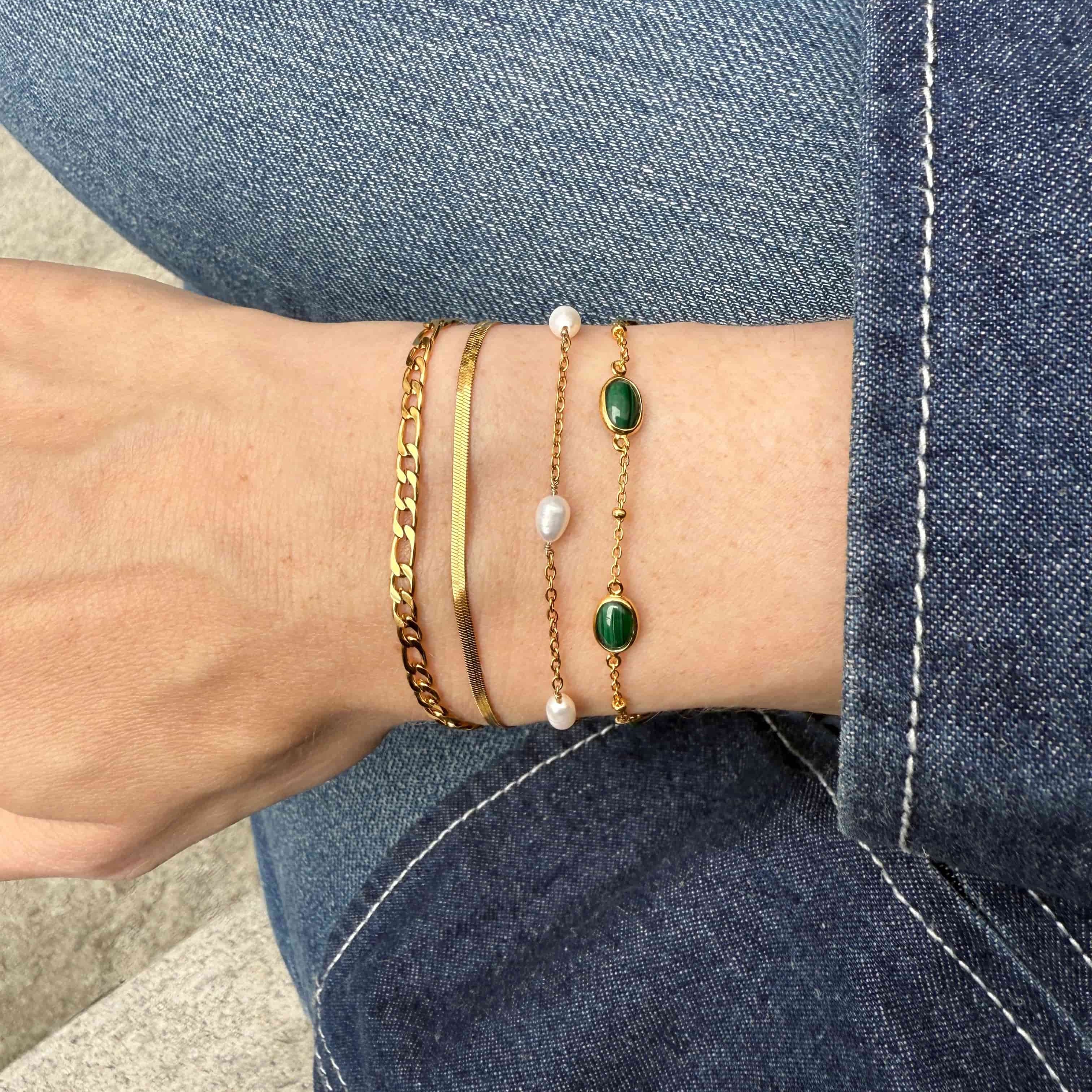 Vlak Slang Armband 2mm Goudgeplateerd
