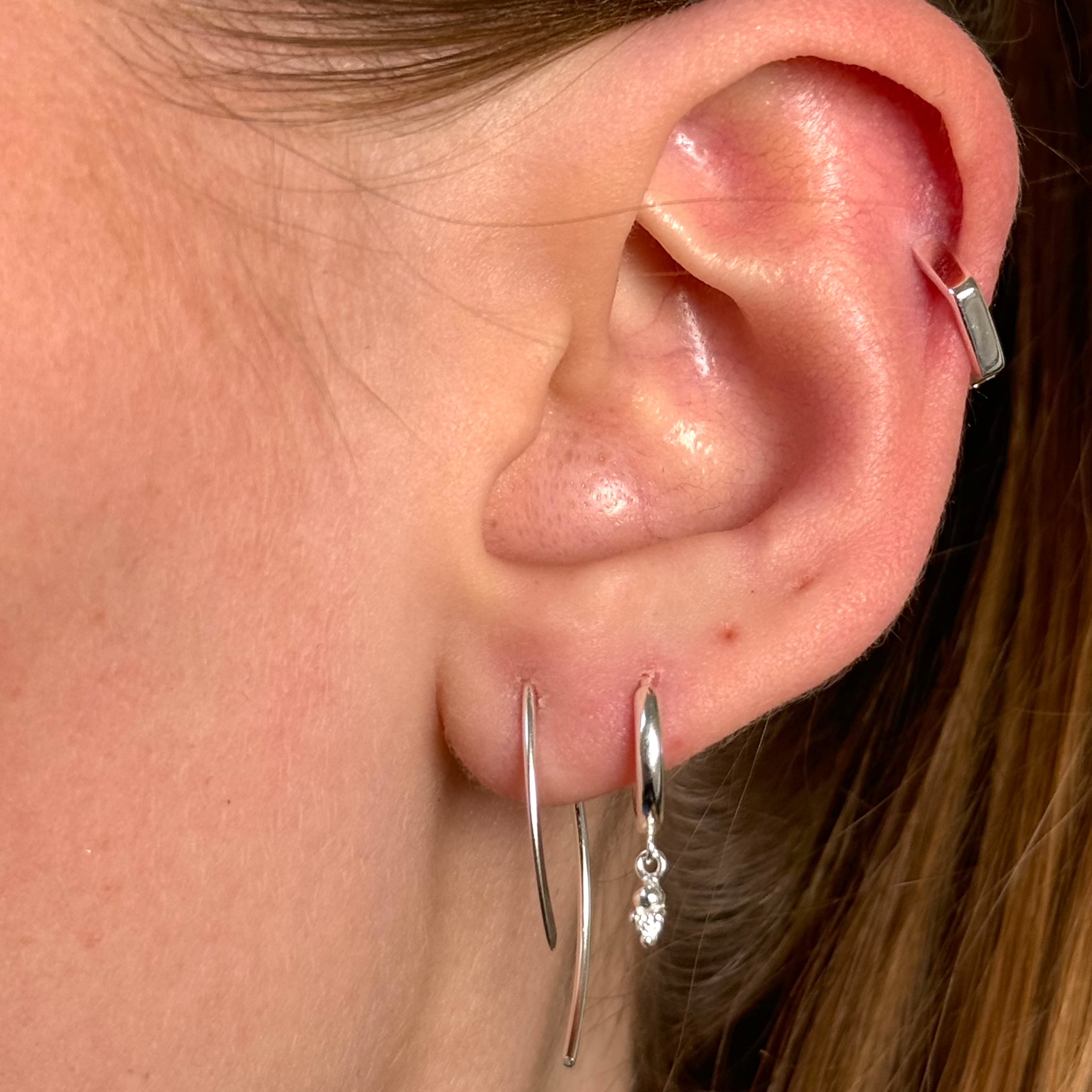 Hexagon Hoop Zilver