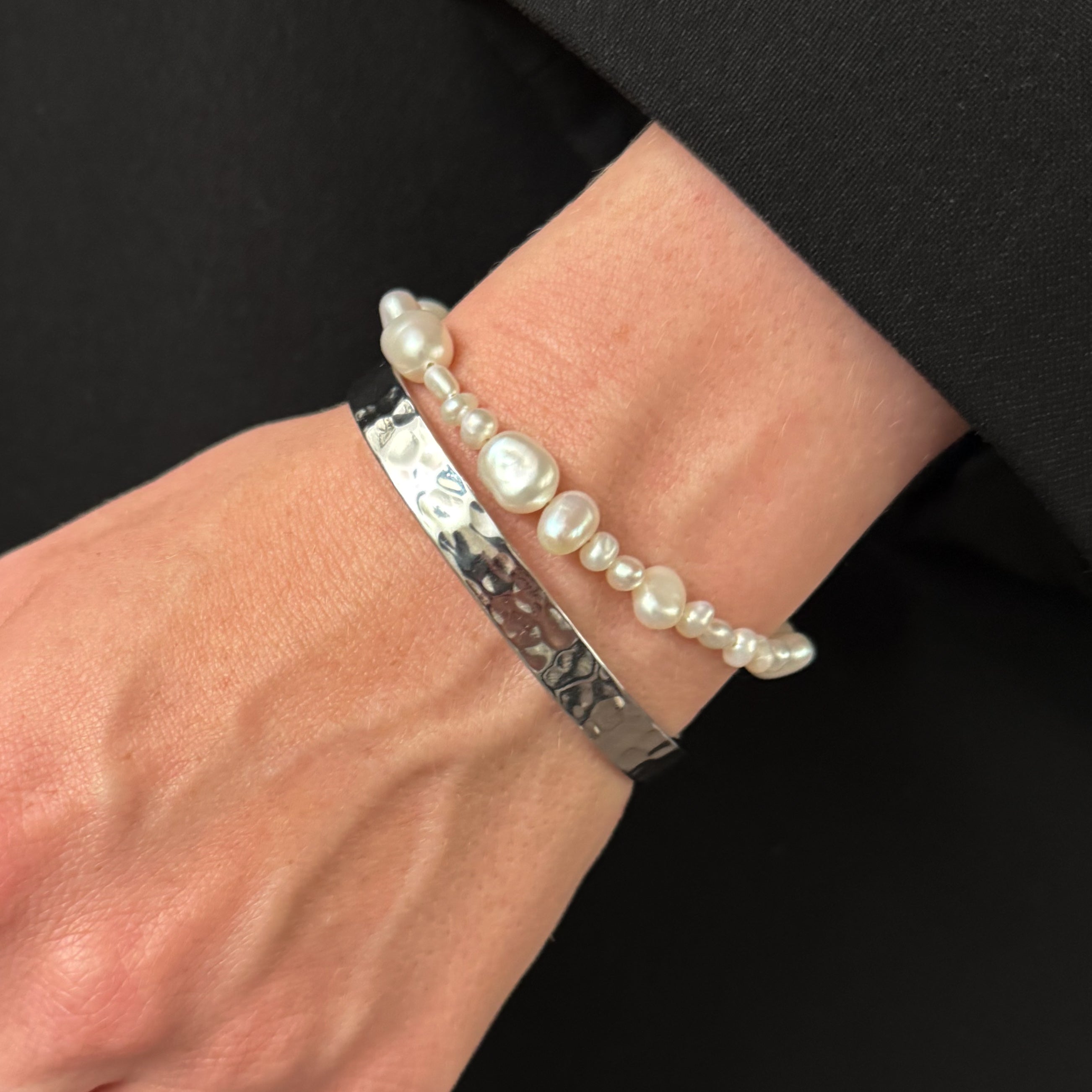 Student Hamret Bangle Zilvergeplateerd