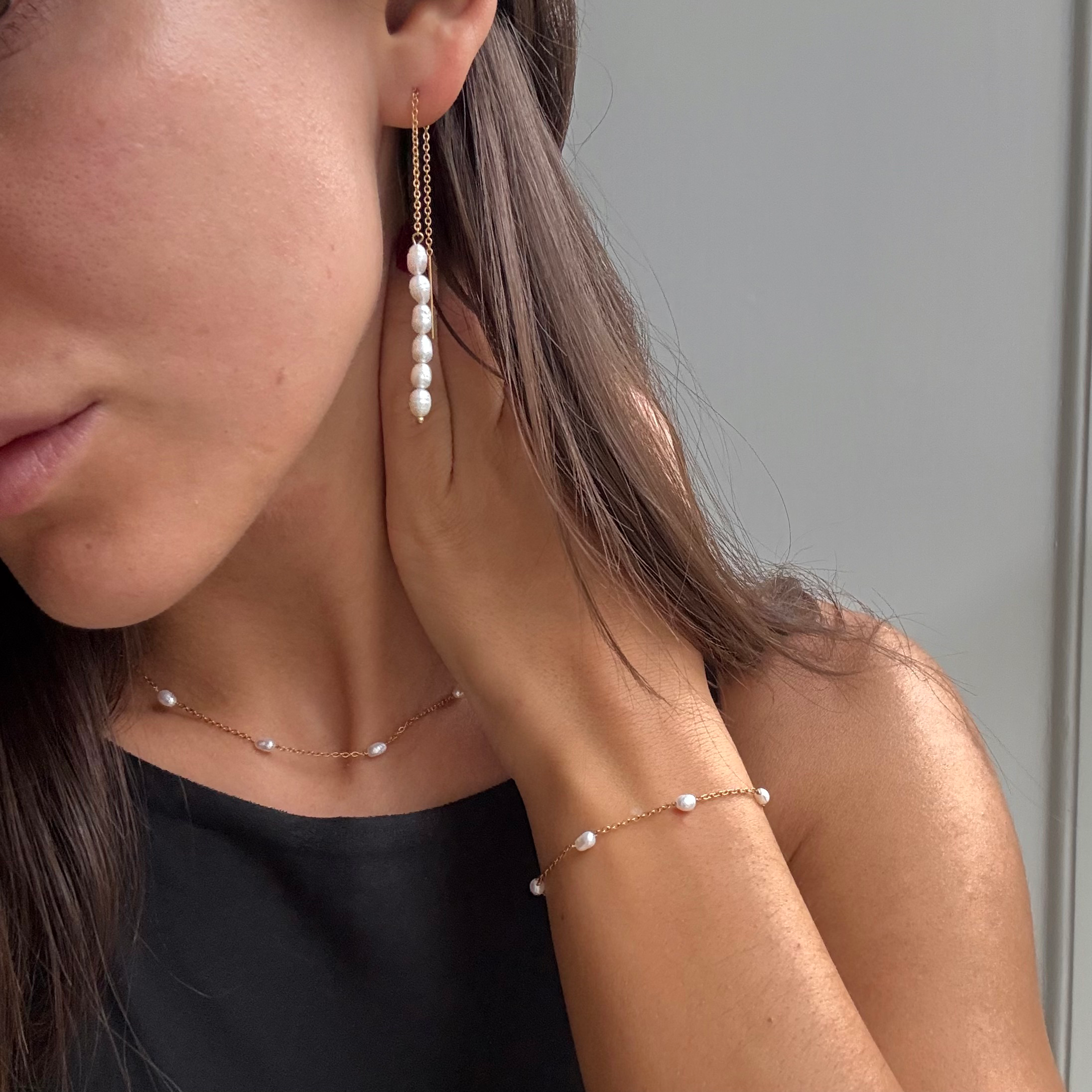 Volledige Pareldot Ketting Set