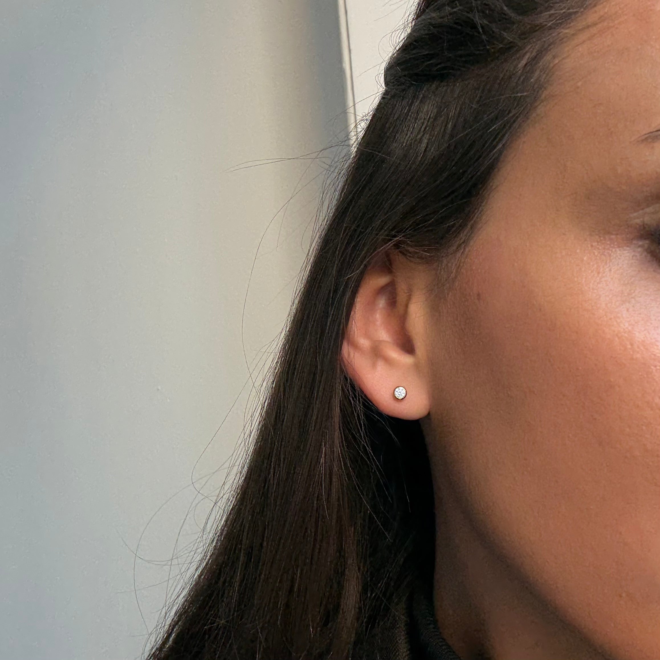 Rond Krystal Stud Verguld