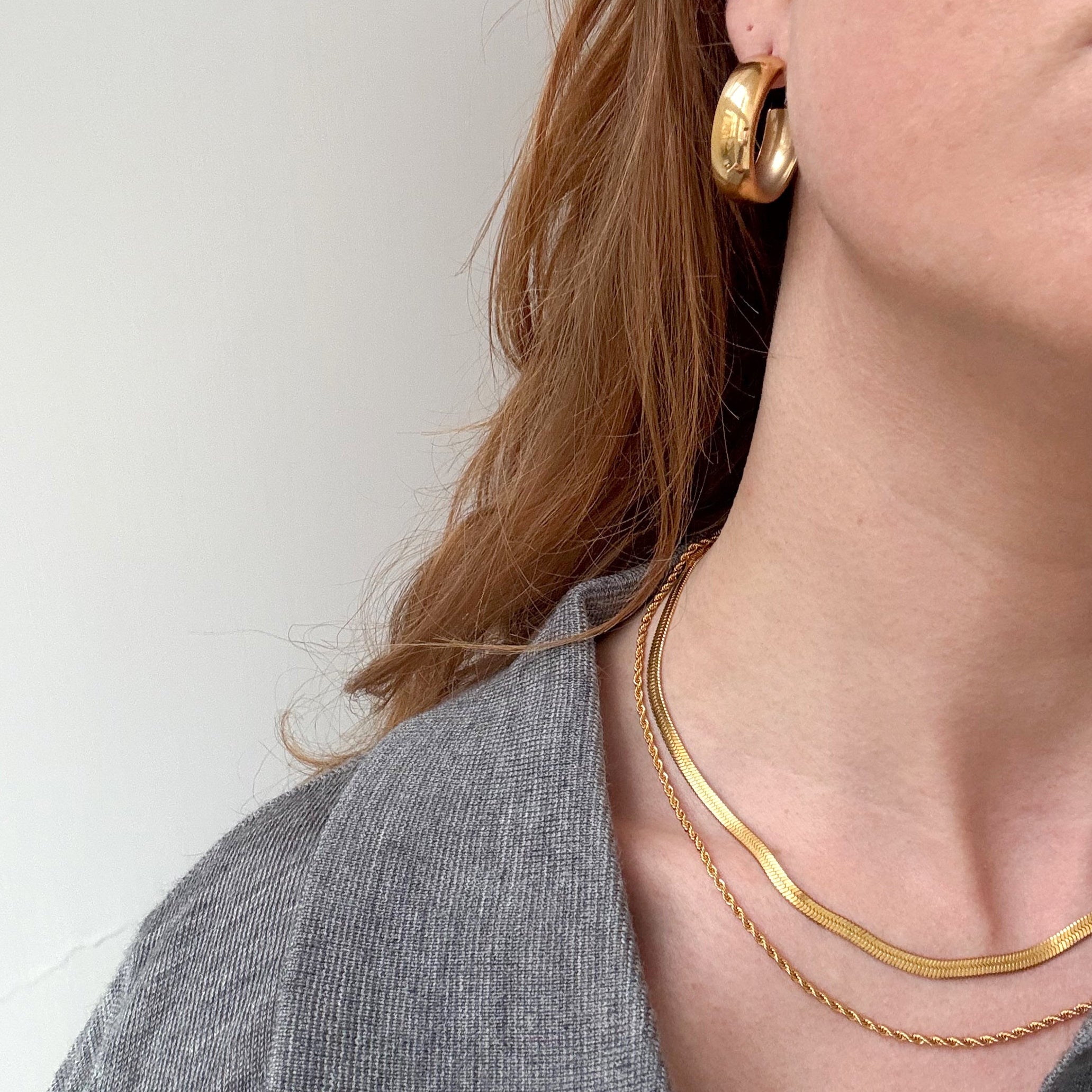 Classic Chunky Hoops Goudgeplateerd
