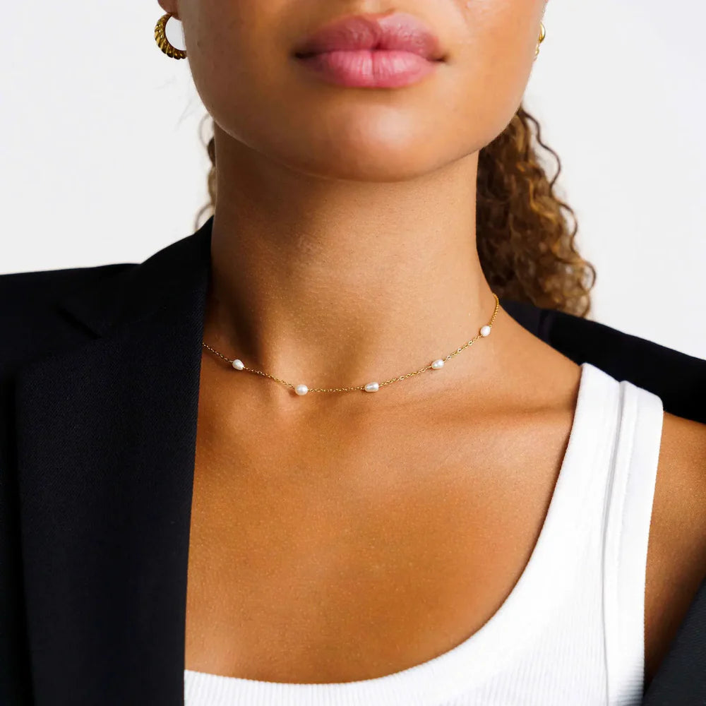 Parel Groene Dangle Set