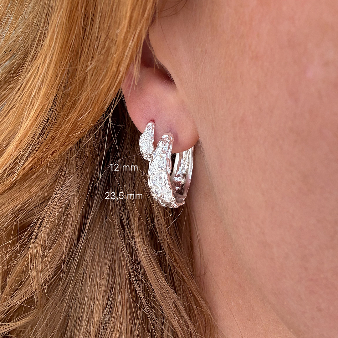Melted Zilver dubbel set 12-23,5mm