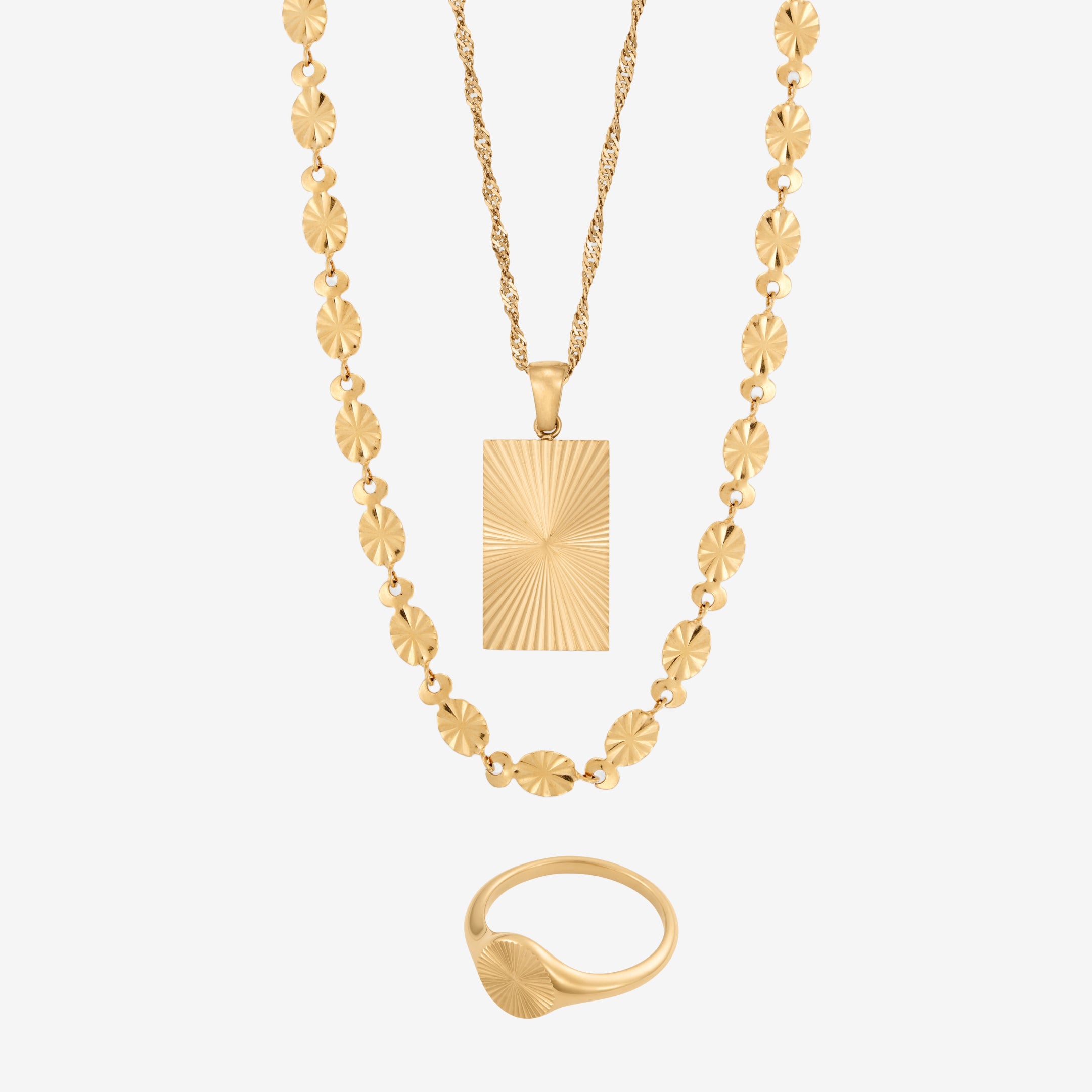 Zon Set: 2 kettingen & 1 ring