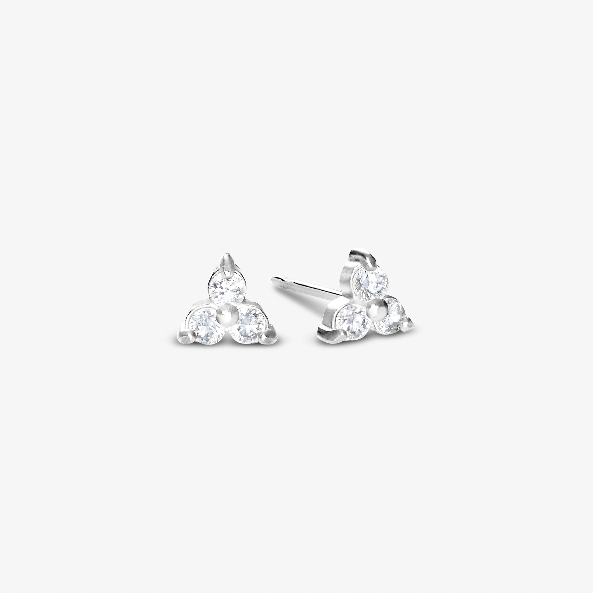 Trinity Krystal Stud Zilverkleurig