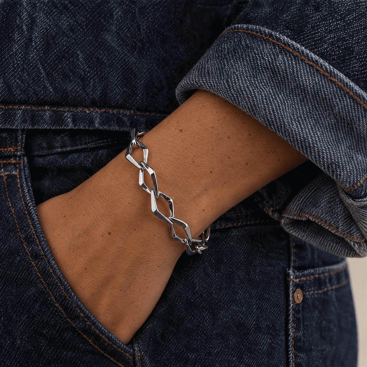 Chunky Armband Zilverkleurig