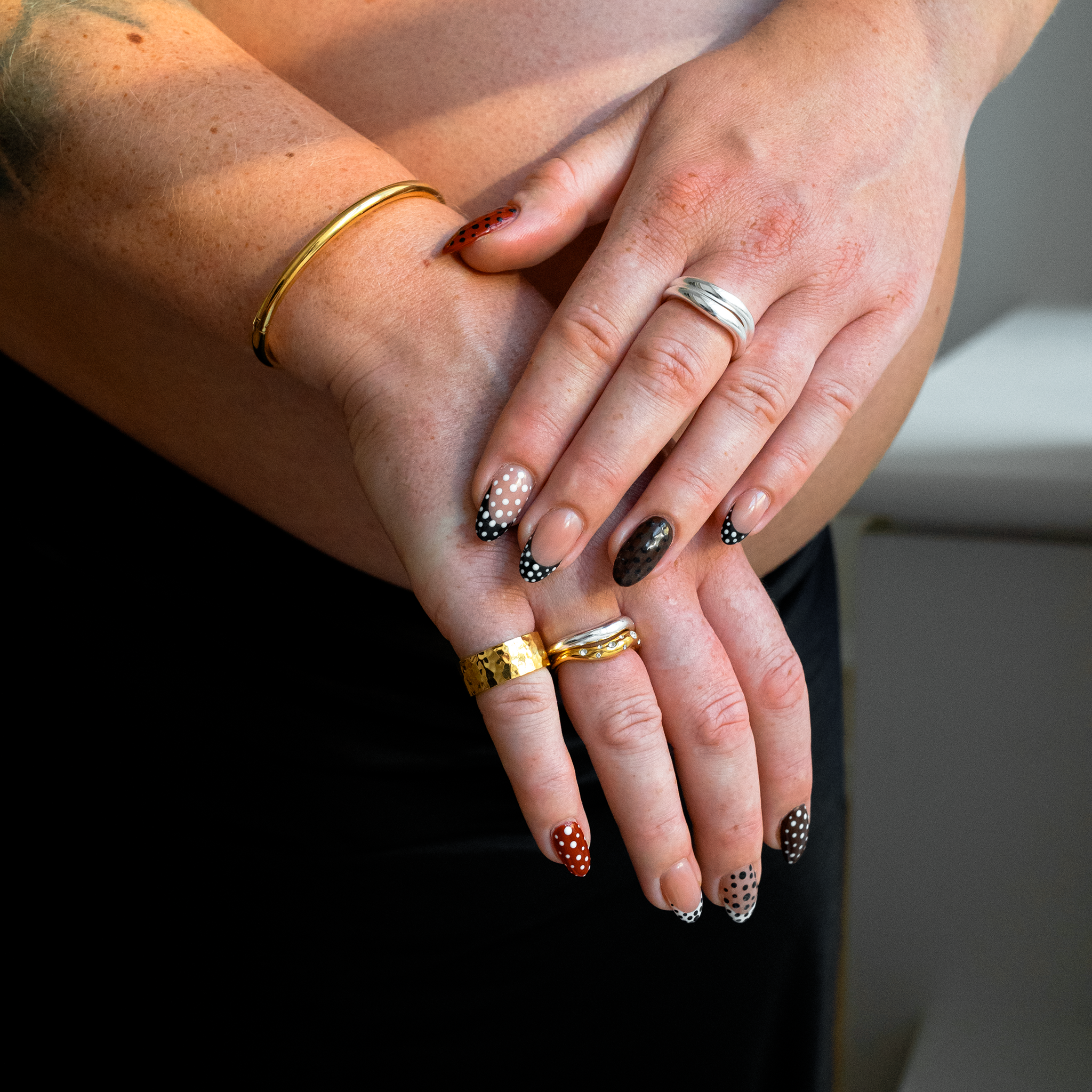 Kristal Dot Golf Ring Goudgeplateerd